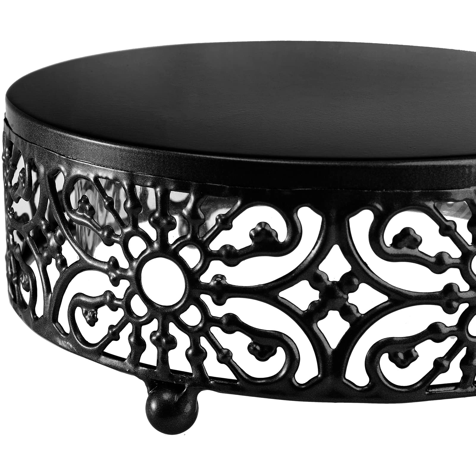 Hedume Set Of 3 Metal Cake Stand, Black Round Cake Stand, 8'' 10'' 12'' Dessert Cupcake Pastry Candy Display Plate For Wedding,