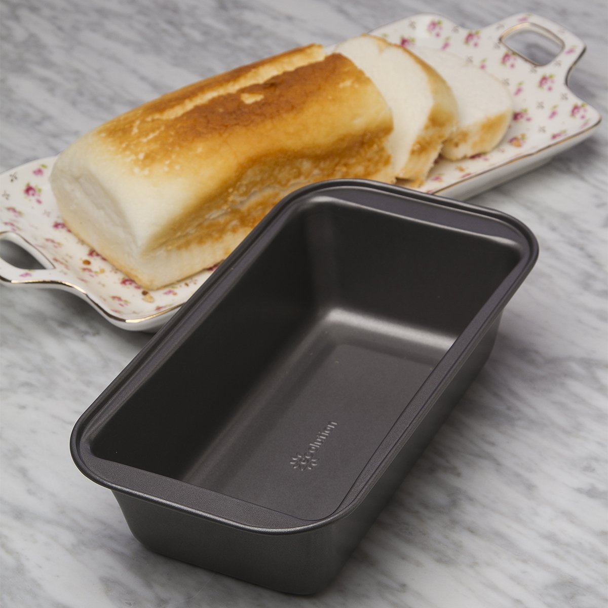 Ecolution Bakeins Large Loaf Pan - Pfoa, Bpa, And Ptfe Free Non-Stick Coating - Heavy Duty Carbon Steel - Dishwasher Safe - Gray