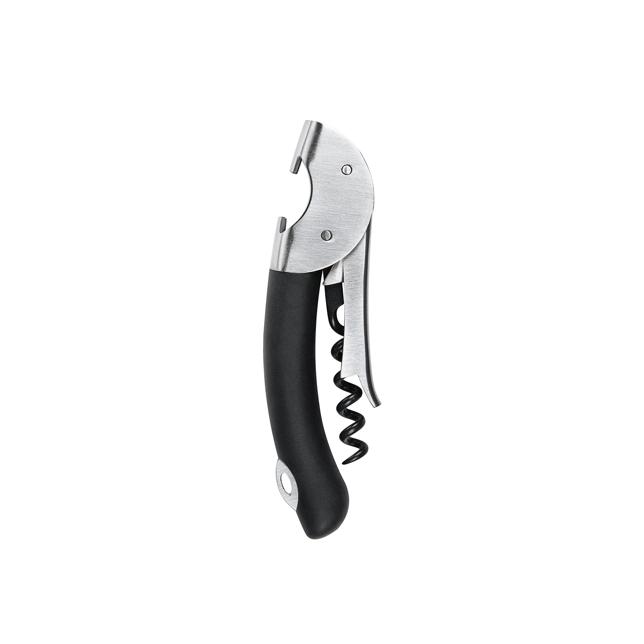 OXO Steel Double Lever Waiters Corkscrew,Silver/Black,1 CT