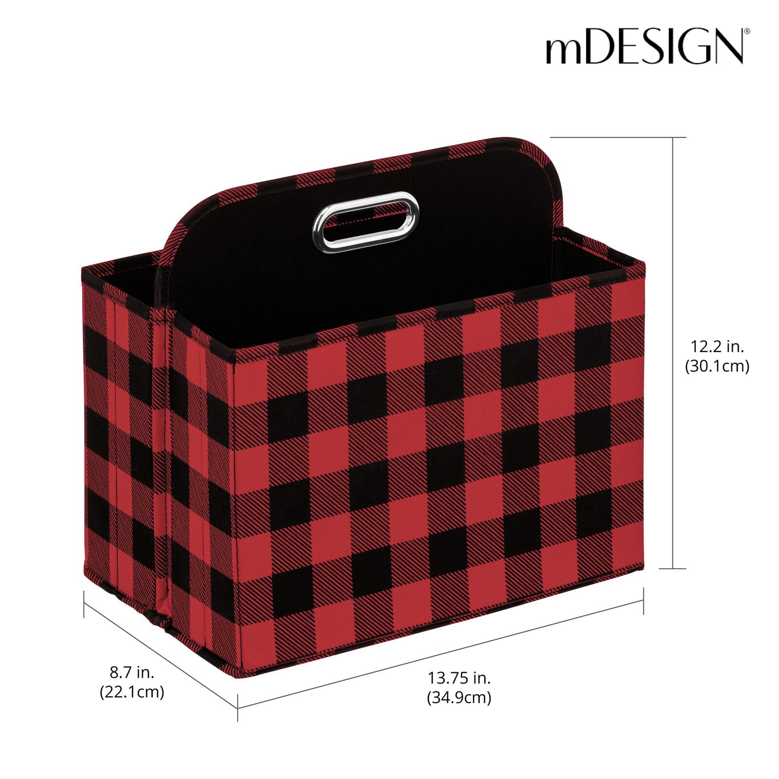 Mdesign Holiday Storage Box For Gift Wrapping And Bows With Compartments And Handle - Christmas Organizer Tote For Ribbons - Div