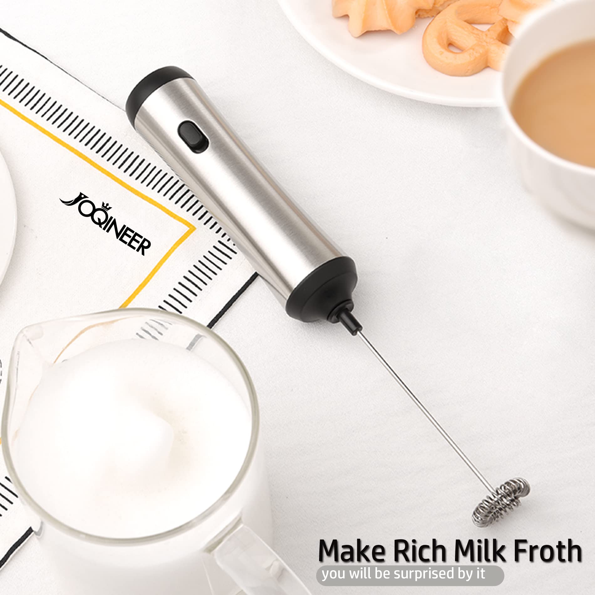 Handheld Coffee Frother,Usb-Rechargeable Hand Frother,Adjustable Handheld Milk Frother For Cappuccinos, Hot Chocolate, Milkshake