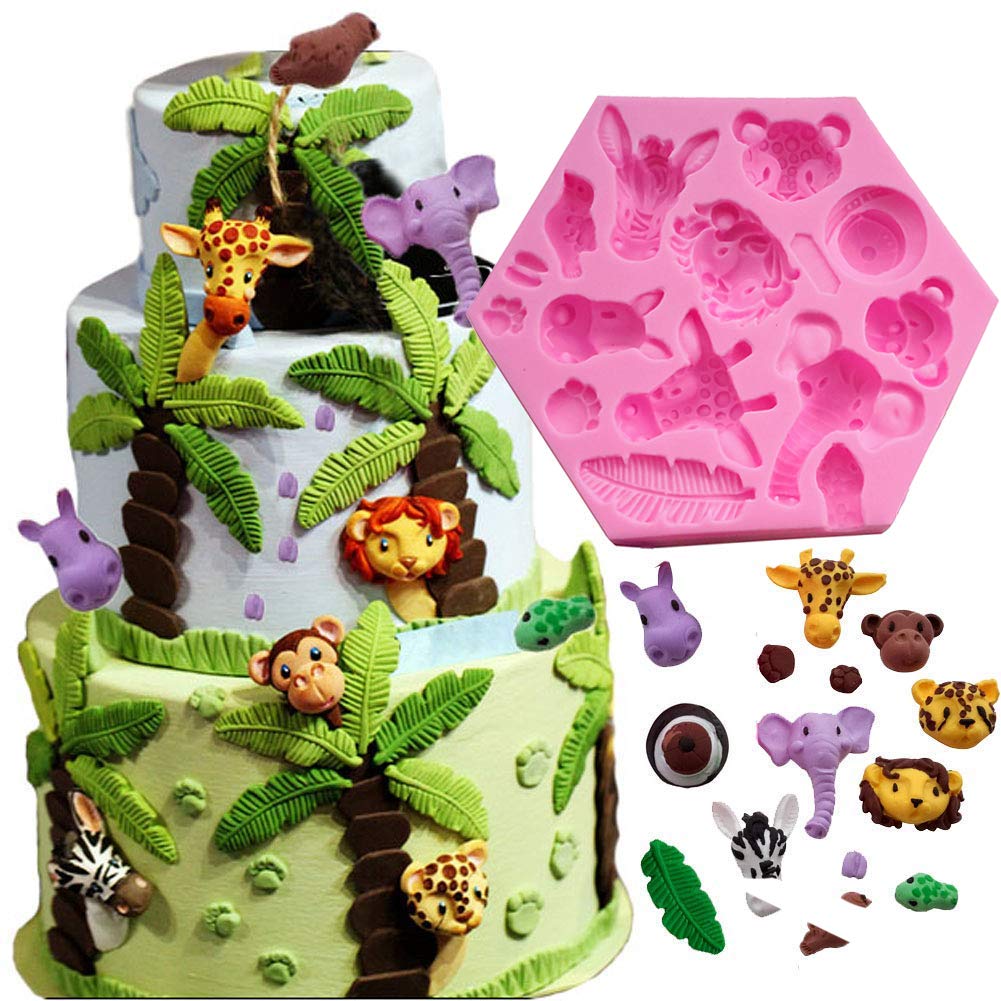 Fewo Forest Animals Fondant Cake Decorating Molds Zoo Animals Silicone Mold For Chocolate Candy Gum Paste Clay Sugar Craft Cupca
