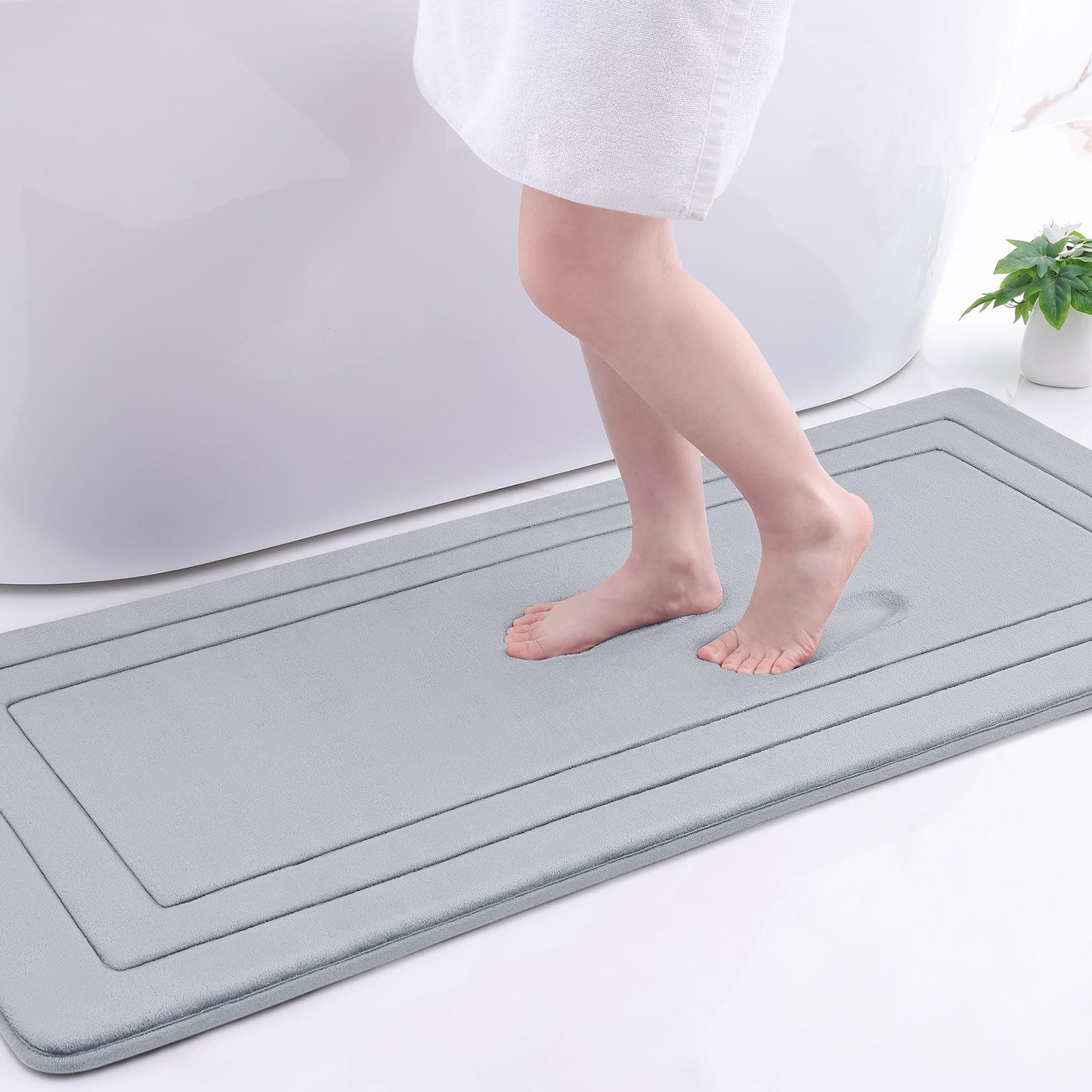 Arotive Memory Foam Bathroom Rug Mat 54X24, Ultra Soft And Absorbent Bath Mat, Machine Wash Dry, Comfortable Bath Rug Carpet For