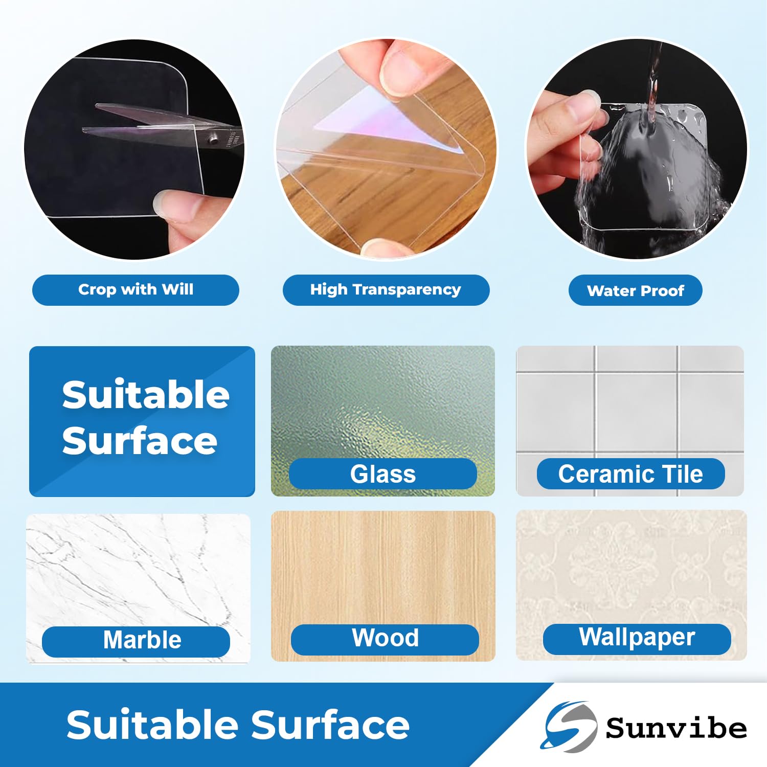 SUNVIBE Self Adhesive Tape Double Sided Heavy Duty Tap for Wall, Kitchen, Office, Wall, Car | Stickers for Home (Size - 6cm x 6c