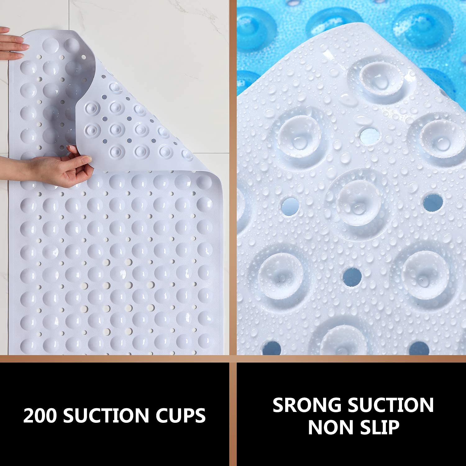 Sheepping Baby Bath Mat Non Slip Extra Long Bathtub Mat For Kids 40 X 16 Inch - Eco Friendly Bath Tub Mat With 200 Big Suction C