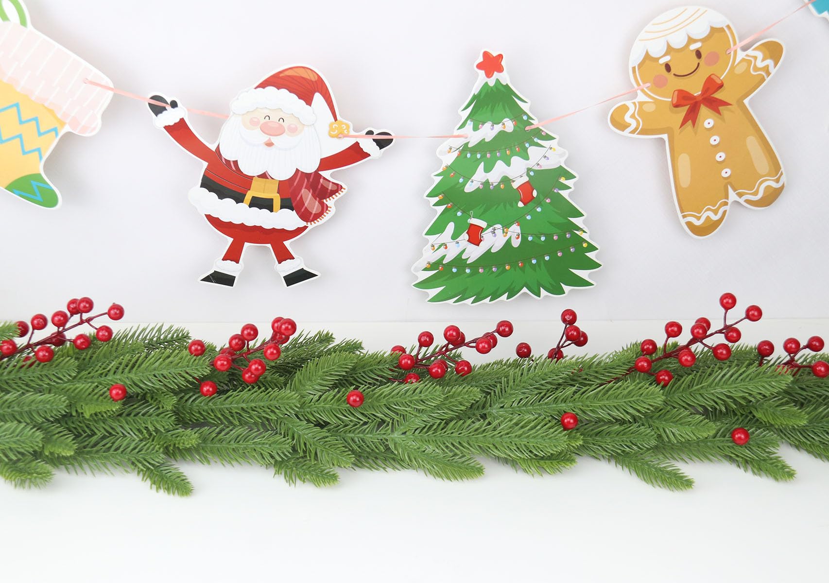 Artificial Pine Branches 50 Pcs, Christmas Tree Filler Green Plants, Faux Needle Stems for Garland Wreath Decorating, Evergreen
