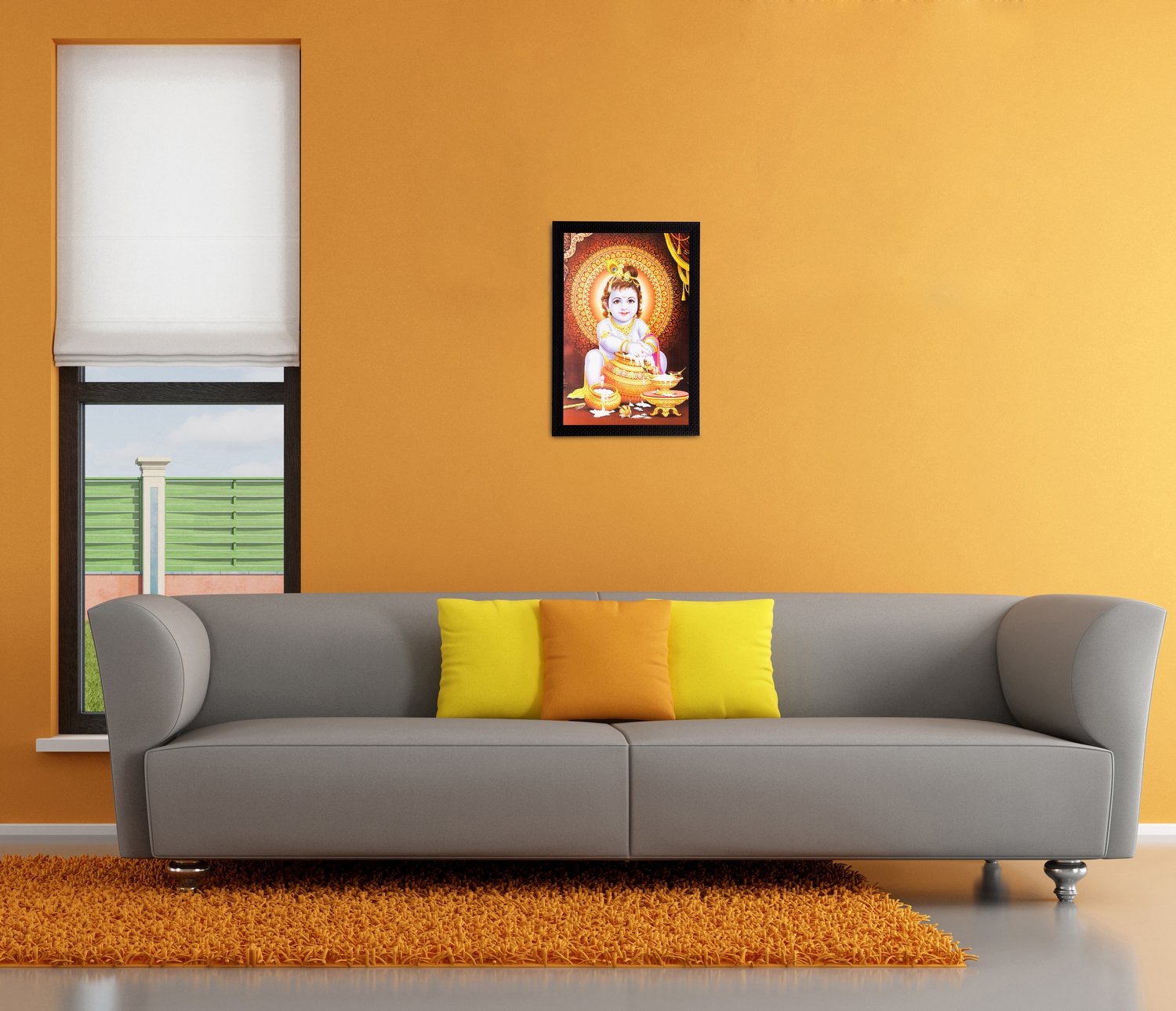 Ecraftindia Laddu Gopal Uv Art Painting (Synthetic Wood, 36 Cm X 51 Cm, Matt Textured, Fpgk1648)