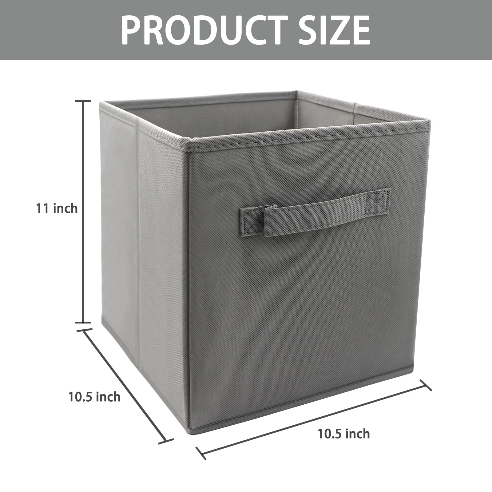 EBIGIC storage bins collapsible storage bins,cube storage organizer (Pack of 3) 10.5 * 10.5 * 11inch,For home and office Collaps