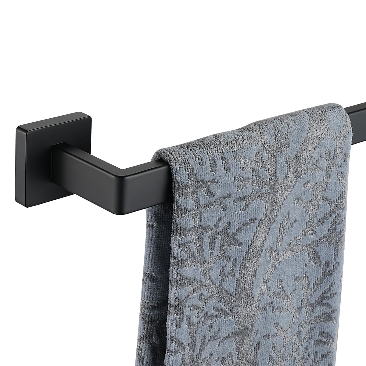 Jqk Black Bath Towel Bar, 27 Inch 304 Stainless Steel Thicken 0.8Mm Bath Towel Rack Bathroom, Bath Towel Holder Matte Black Wall