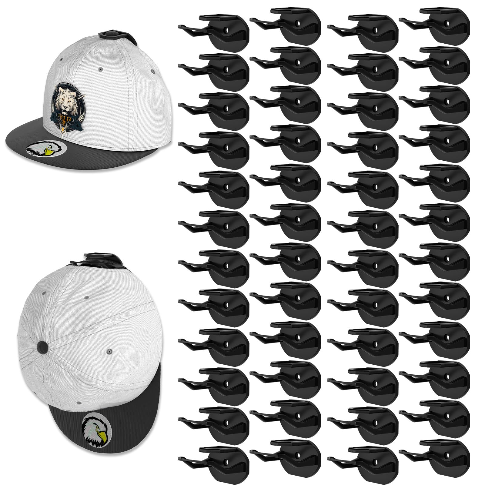 48 Pack Adhesive Hat Hooks For Wall, Super Strong Hat Rack For Baseball Caps, Hat Organizer Display For Home Decor, Hat Hangers