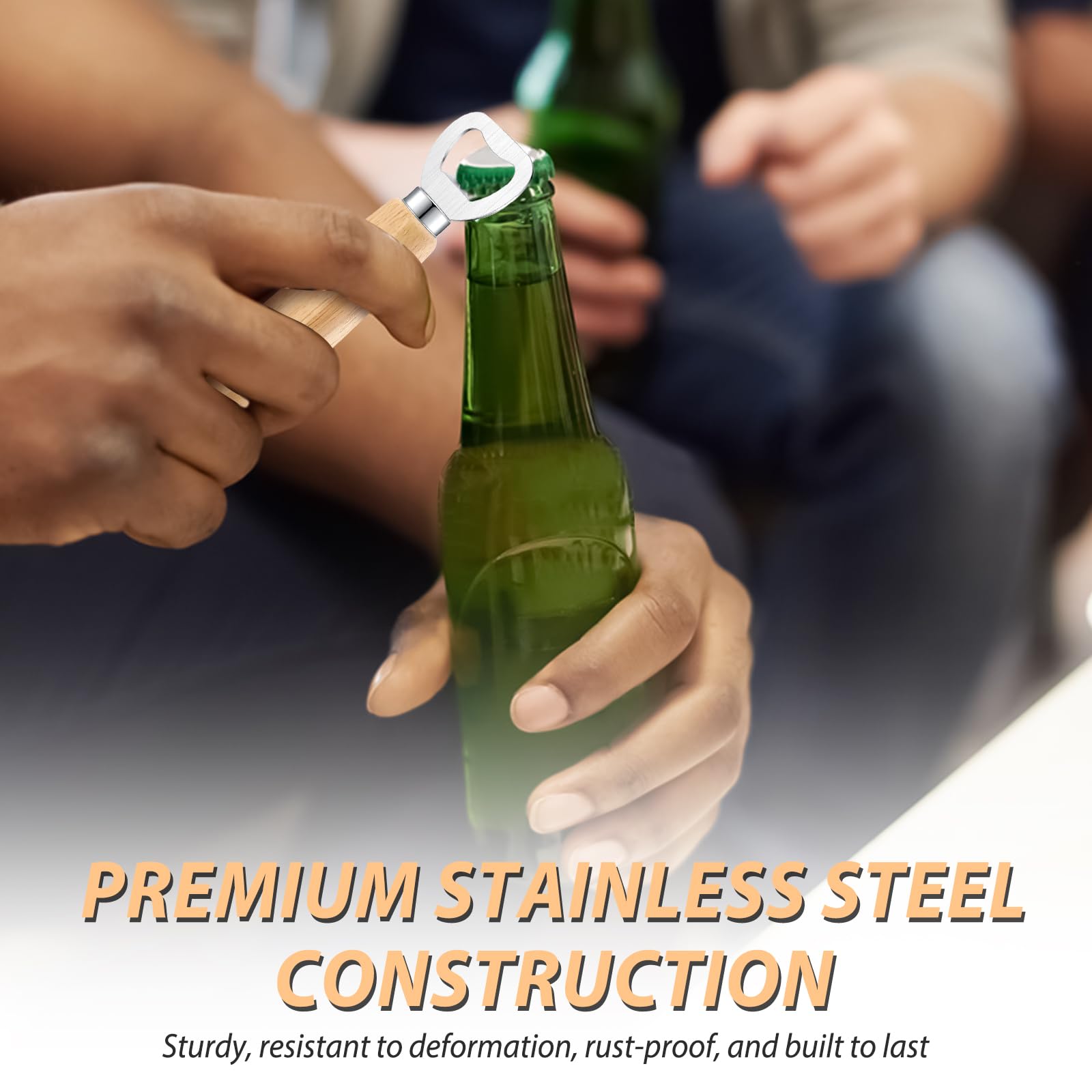 24Pcs Bottle Opener Beer Opener With Wooden Handle For Engraving Cider Wine Bottle Opener Party Wedding Gifts