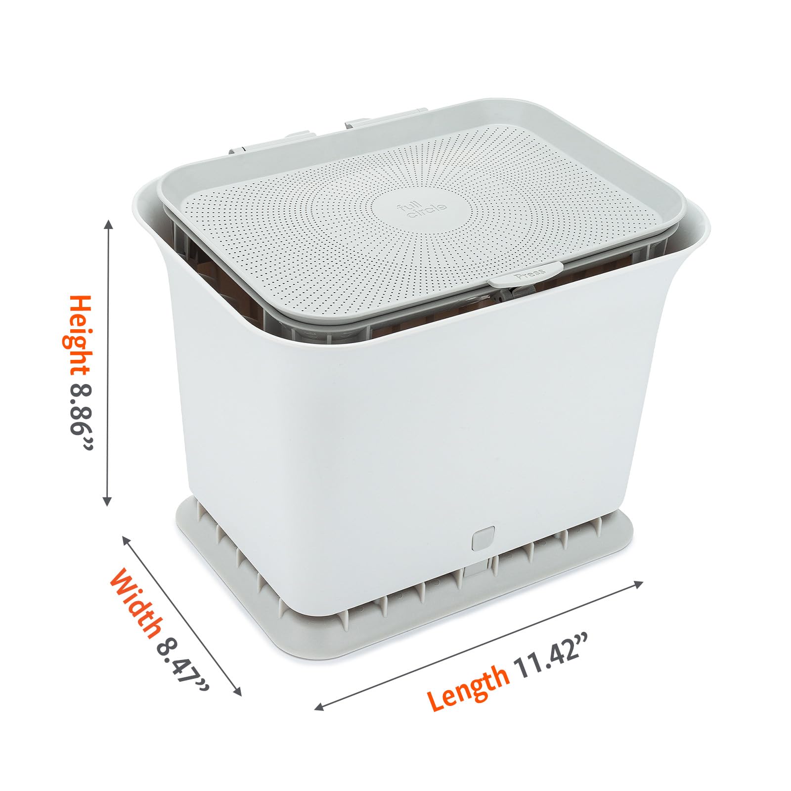 Full Circle Fresh Air Odor-Free Kitchen Compost Bin, Gray