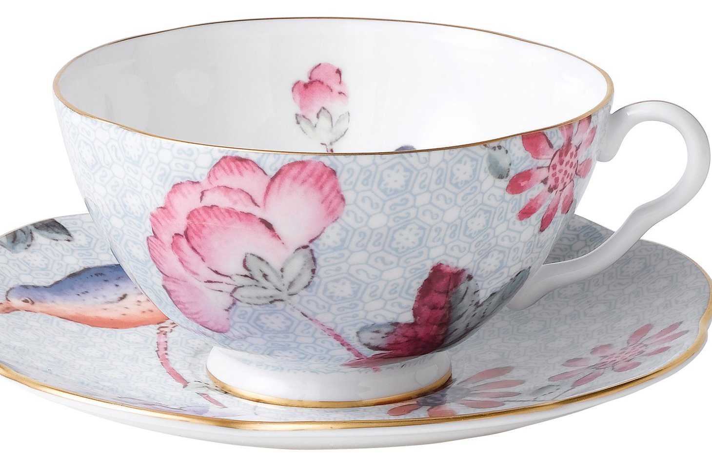 Wedgwood Cuckoo Teacup & Saucer Set, 1 Count (Pack Of 1), Blue