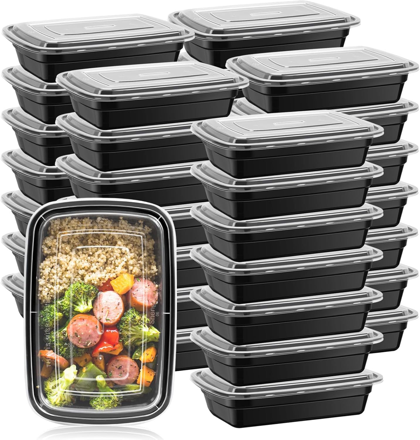 Tablecare (10 Pack) 500 Ml Disposable Rectangle Plastic Meal Prep Container, Boxes With Lid Food Storage | Delivery | Microwave 