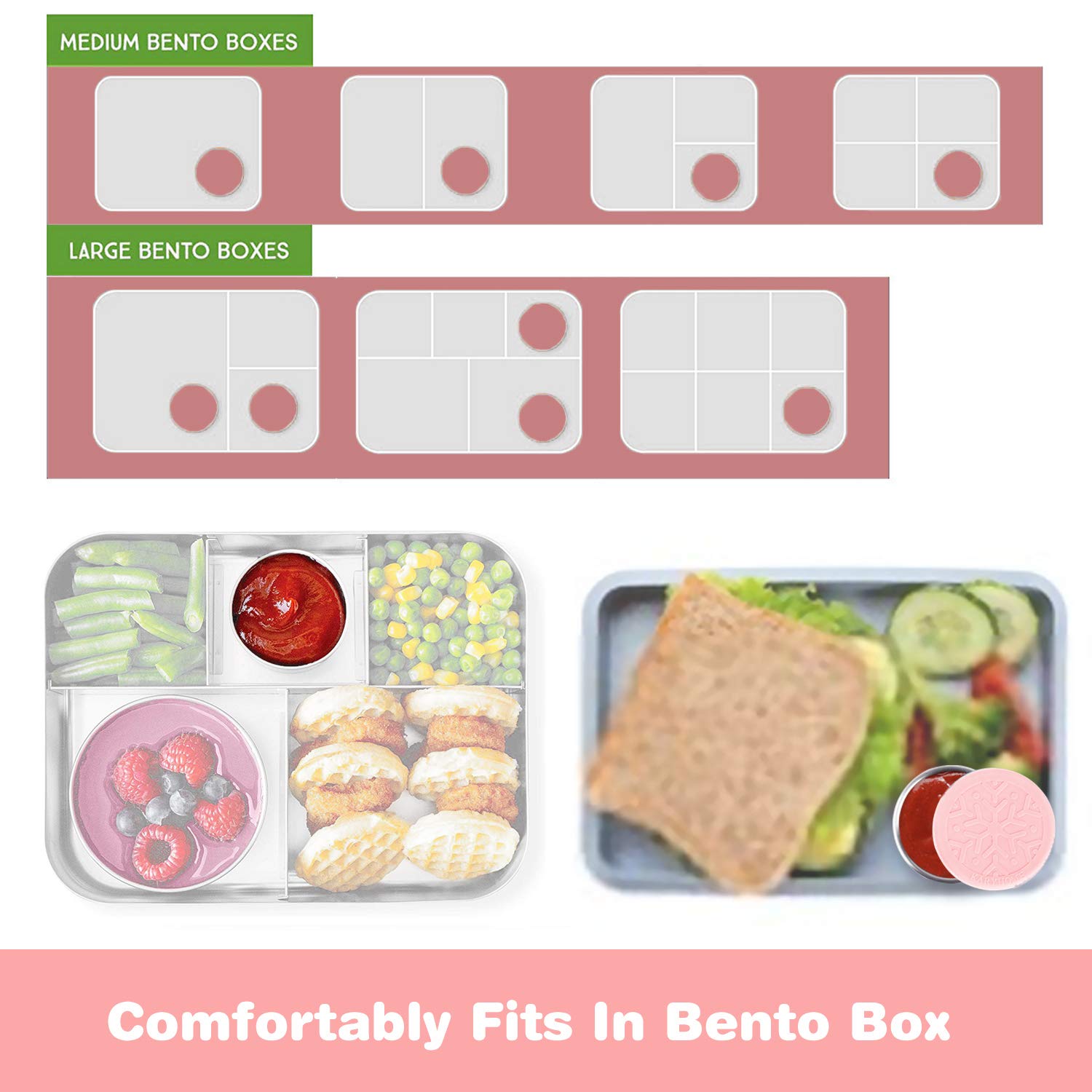 Lalastar Salad Dressing Containers Set, Small Condiment Containers With Silicone Lids, Leakproof & Reusable For Condiments, Snac