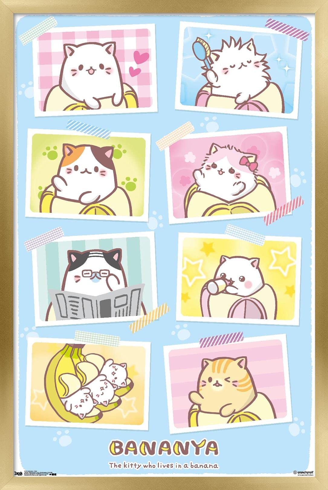 Trends International Bananya - Grid Wall Poster, 22.375'' X 34'', Gold Framed Version