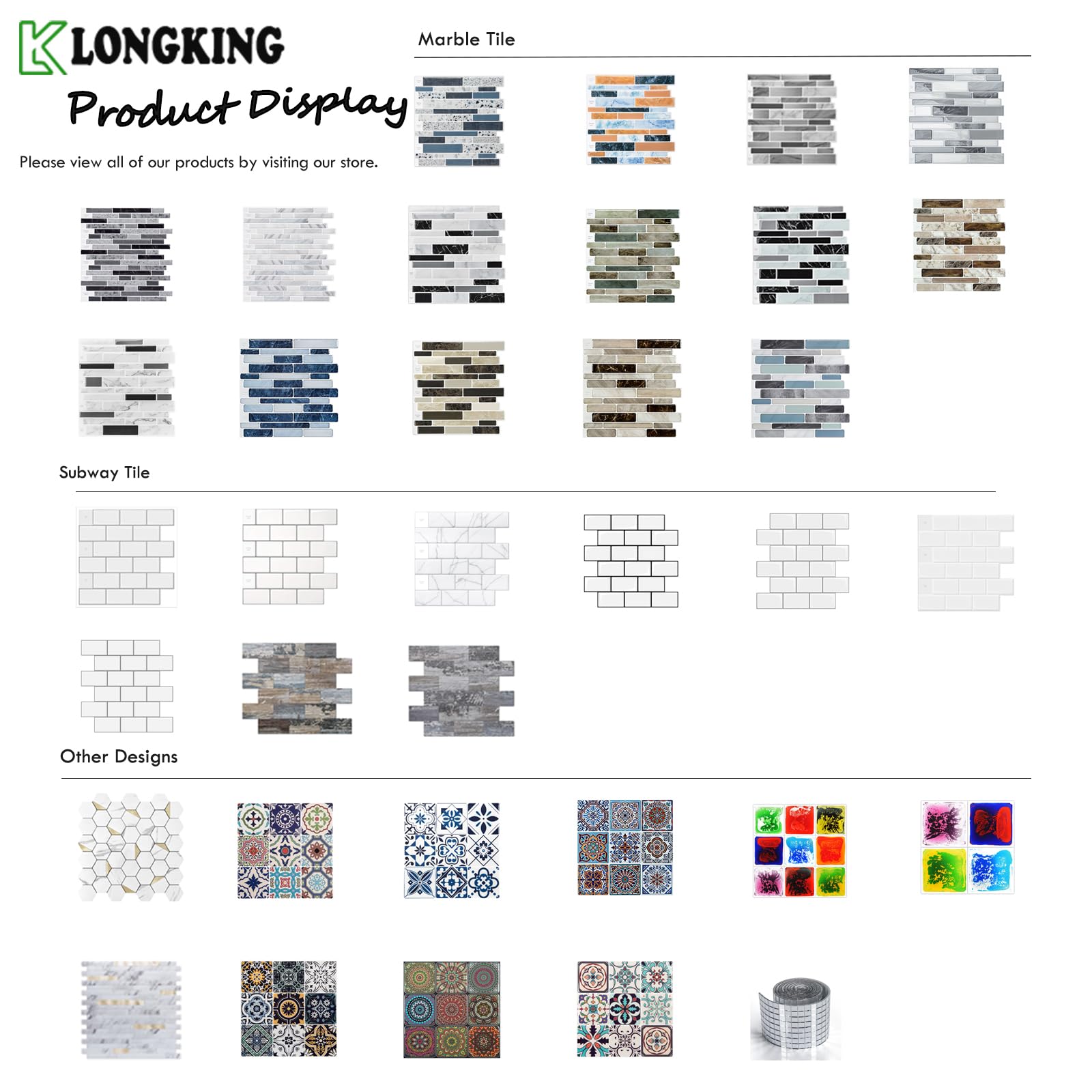 LONGKING 10-Sheet Brown Peel and Stick Backsplash Tile for Kitchen  Vinyl Stick on Tile Stickers for Wall  Kitchen  Bathroom  Counter Top