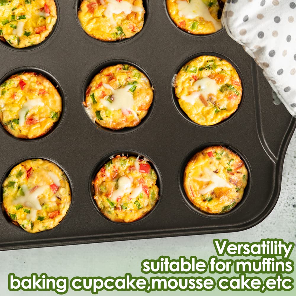 Cyimi Mini Muffin Pan 12 Cup With Removable Bottom,Nonstick Cupcake Pans For Baking,Mini Muffin Cheesecake Tin For Oven, 12 Cavi