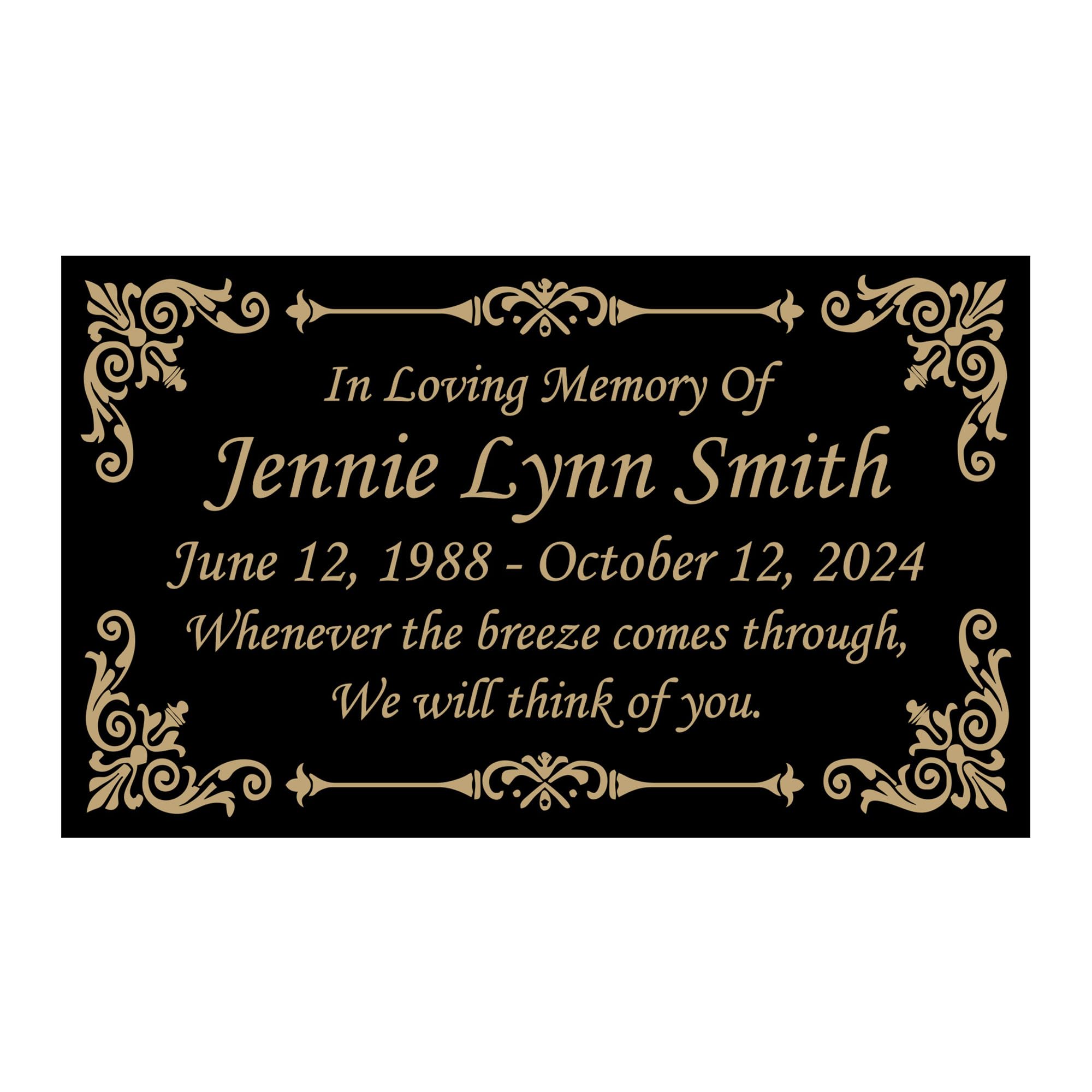 Beautifully Engraved Plaque, Plate, Name Plate in Black and Gold - 4.5 x 2.5 and More Sizes