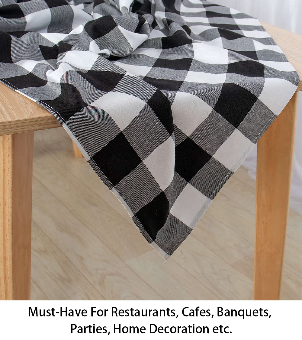Shinybeauty Checked Tablecloth Rectangle 54X80-Inch Black And White Buffalo Plaid Tablecloth Washable Check Table Cover Gingham