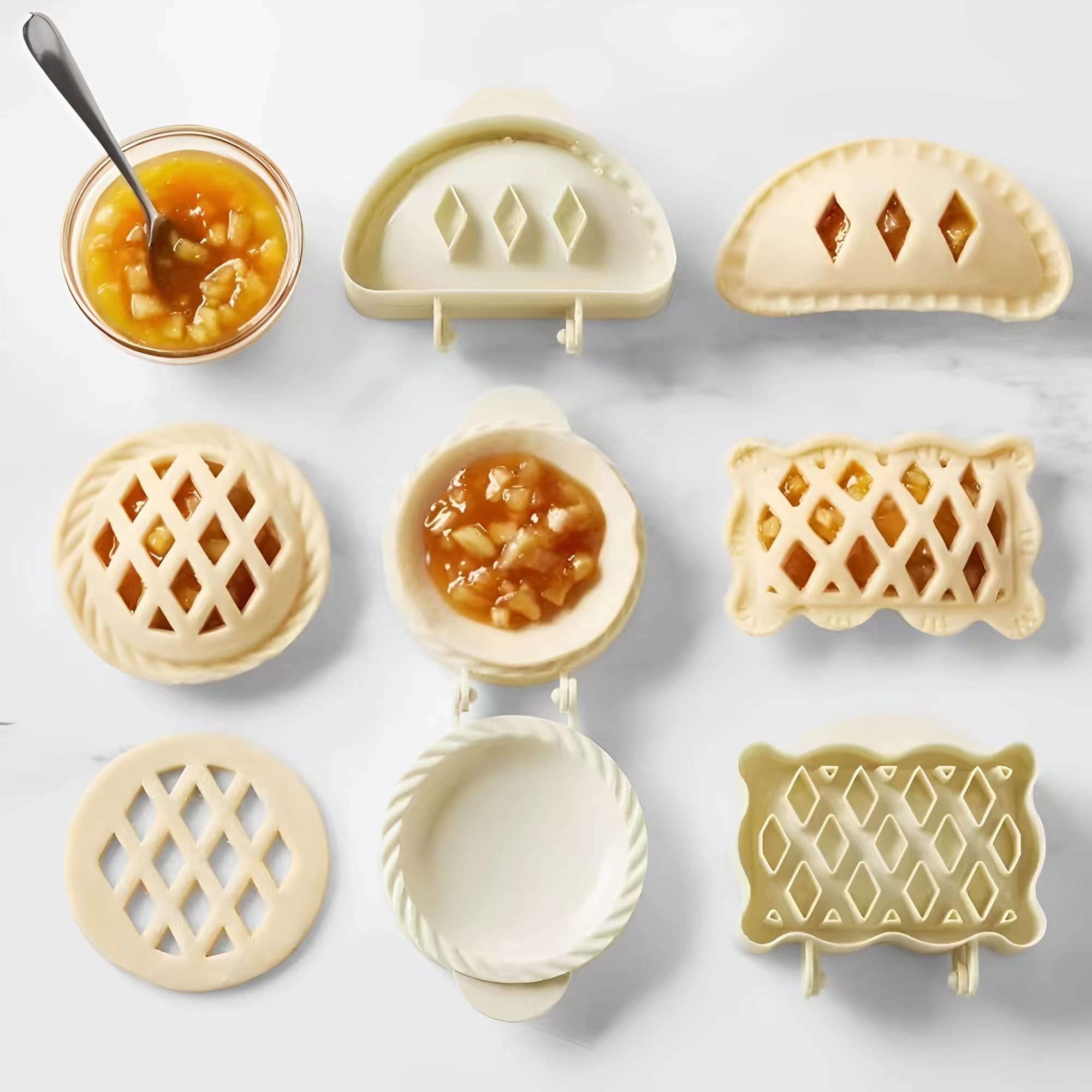 6 Pack Hand Pie Molds For Baking - Dough Presser Mini Pocket Pie Molds - Fall Thanksgiving Hand Pie Press Mold Maker - Halloween