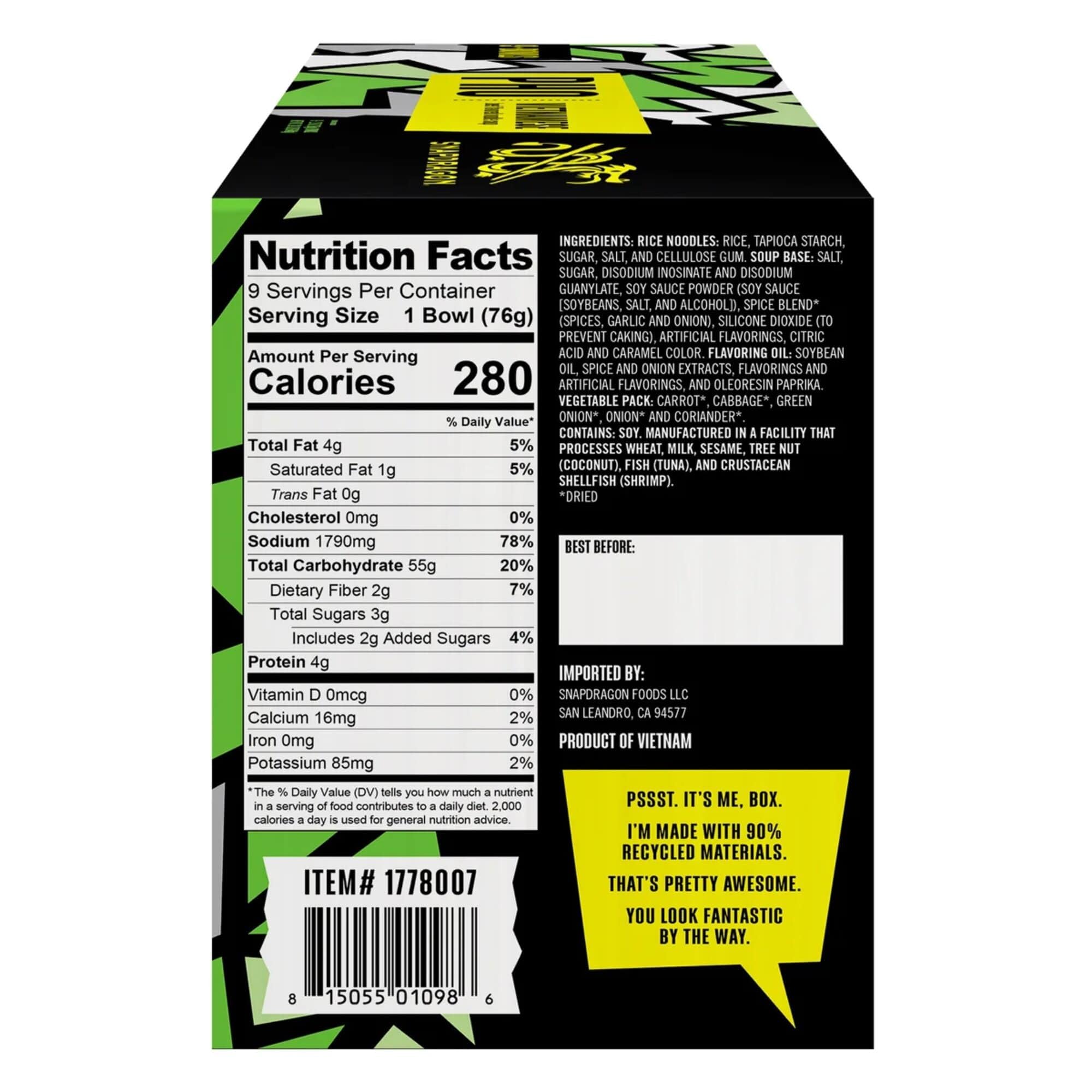 Snapdragon Vietnamese Pho Bowls  2.1 Oz  9Count   18.9 Oz ()