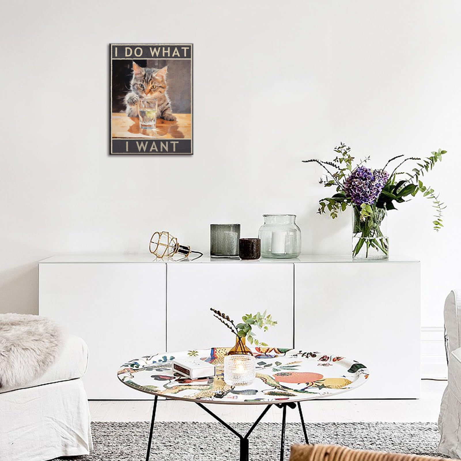 I Do What I Want Cute Cat Decor Inspirational Sign Cute Cat Poster Modern Home Decor For Living Room Home Bedroom Decoration Fra