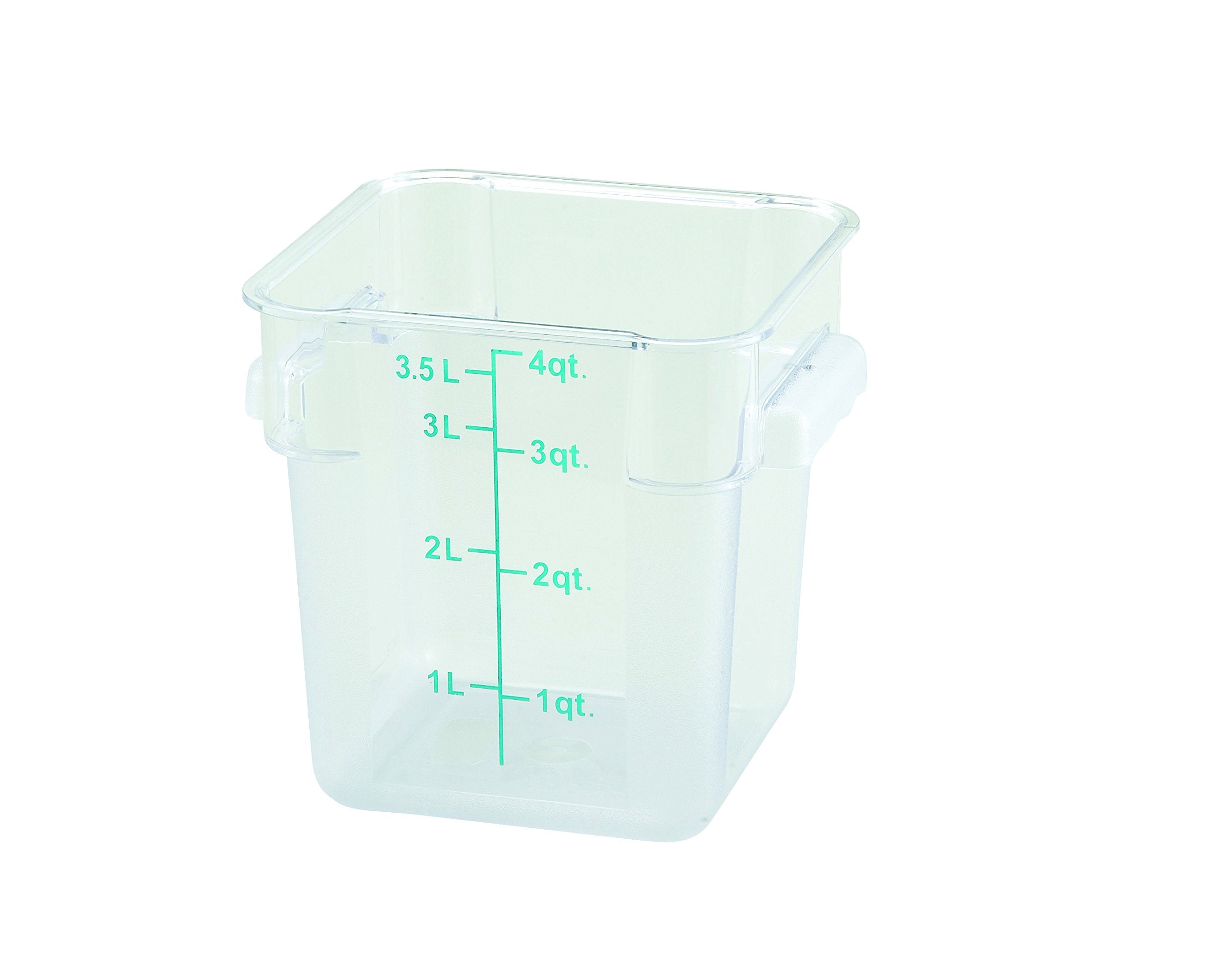 Winco 4qt Square Storage Container, Clear, PC