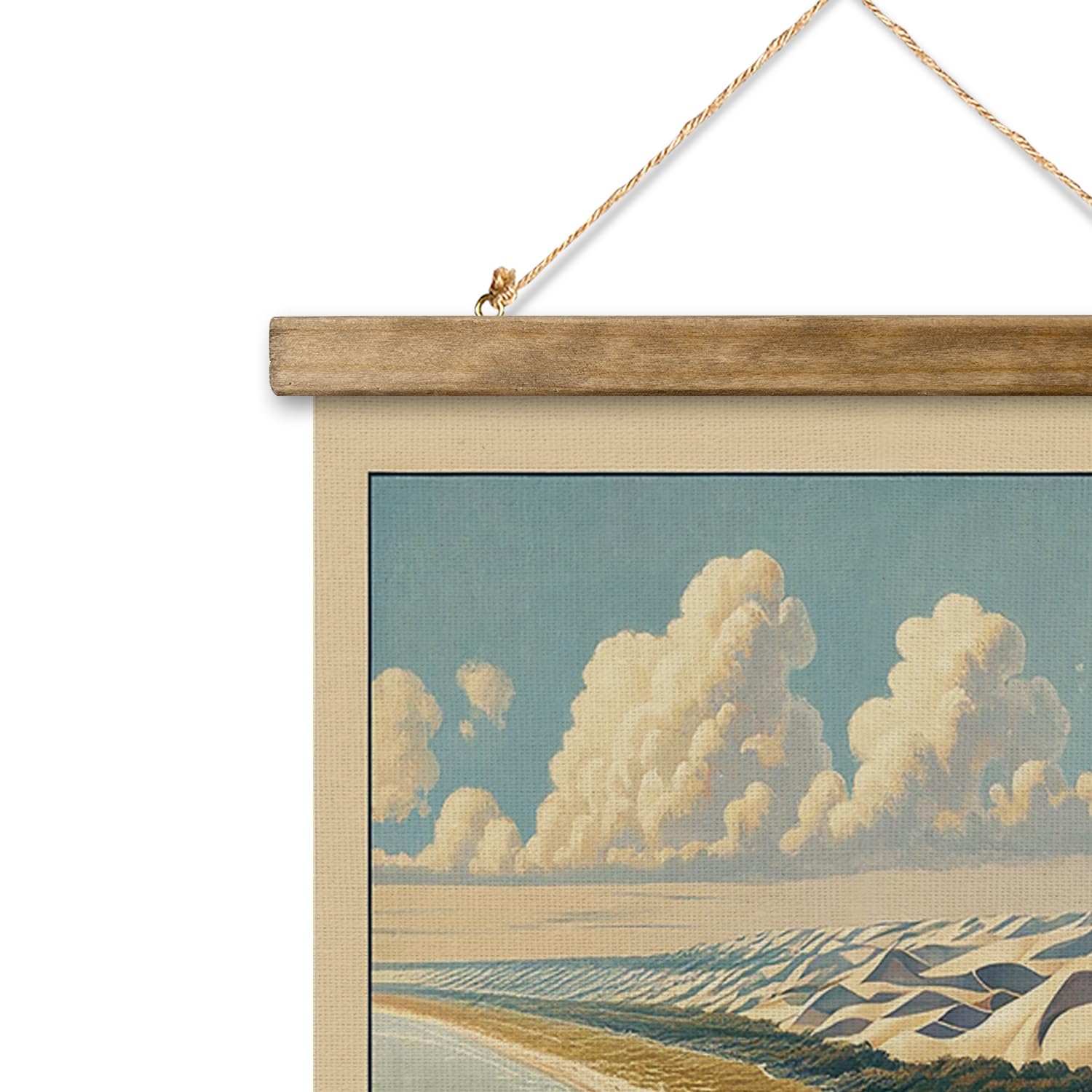 Xiaoaika Vintage Indiana Dunes National Park Travel Poster With Wooden Scroll Frame - Living Room, Bedroom, Home, Office Retro A