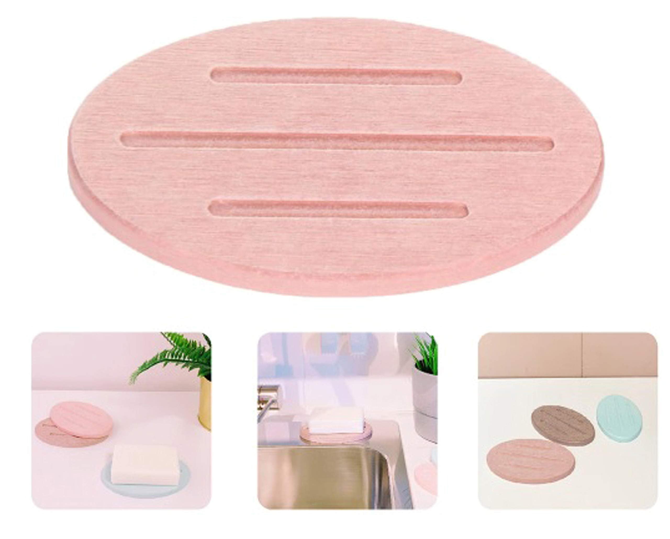 Sunny Eli Water Absorbent Diatomite Soap Dish, 2 Pack Diatomite Soap Holder Mat, Fast Water Absorbent, Self-Dry Diatomaceous Soa