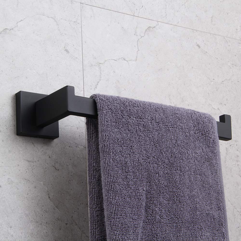 Gerzwy Bathroom Hardware Accessories Sets Matte Black Sus304 Stainless Steel Bath Shower Set 2-Pieces(Toilet Paper Holder Towel
