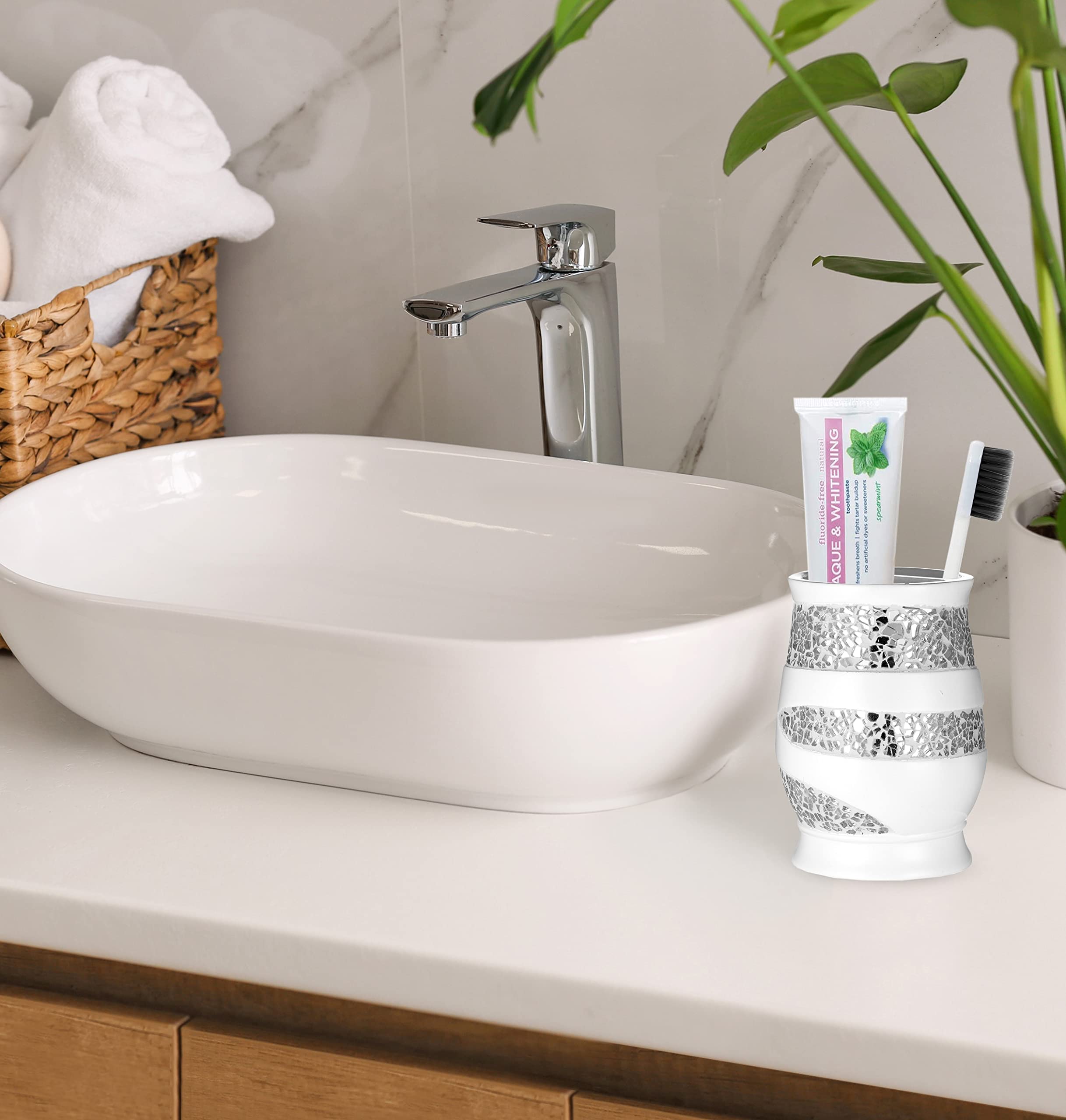 Popular Bath White Sinatra, Tooth Brush Holder