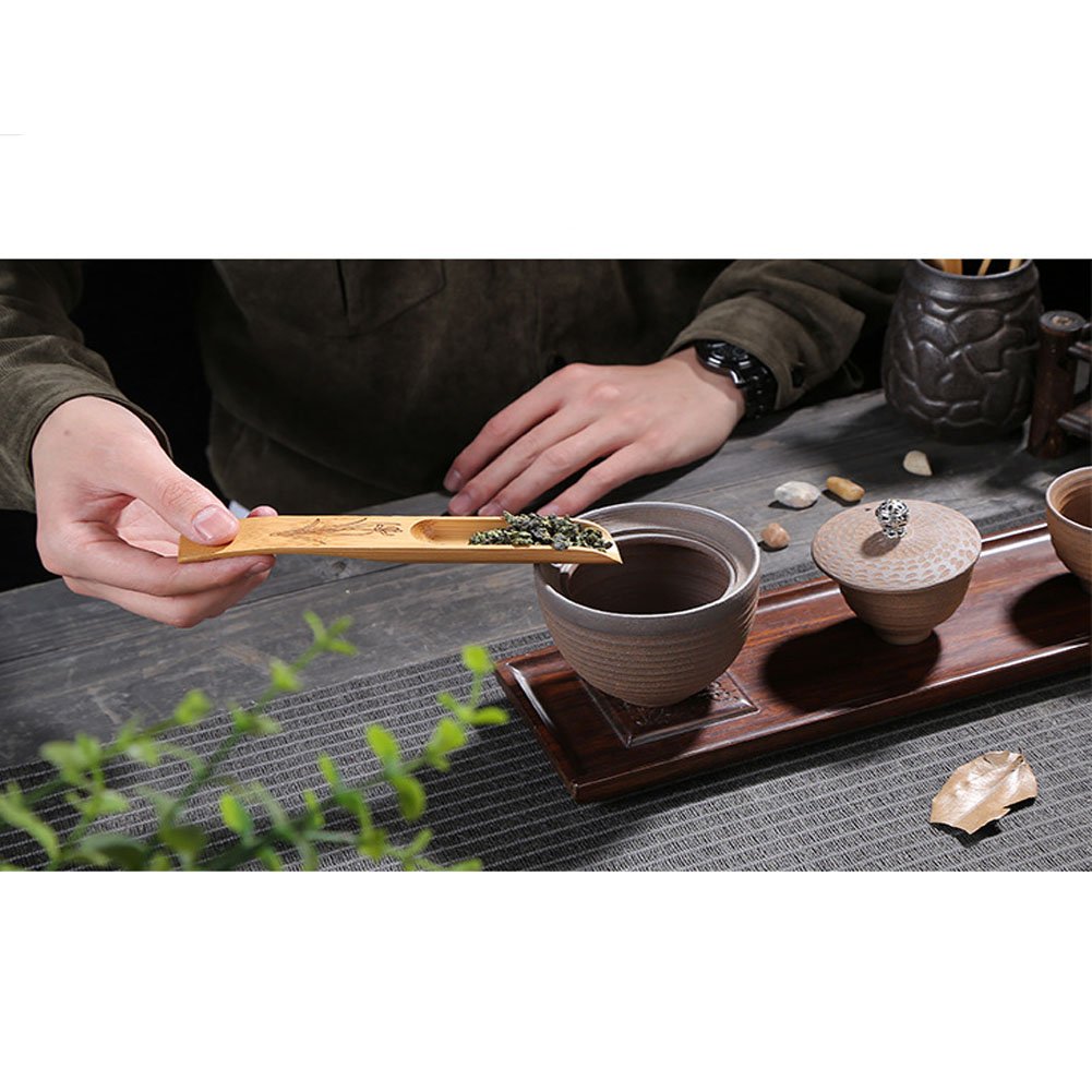 Haidong 3Pcs Bamboo Tea Spoon Scoop Shovel Chinese Kung Fu Tea Fittings Of Jam, Spices, Condiments, Seasoning, Sugar, Honey, Cof