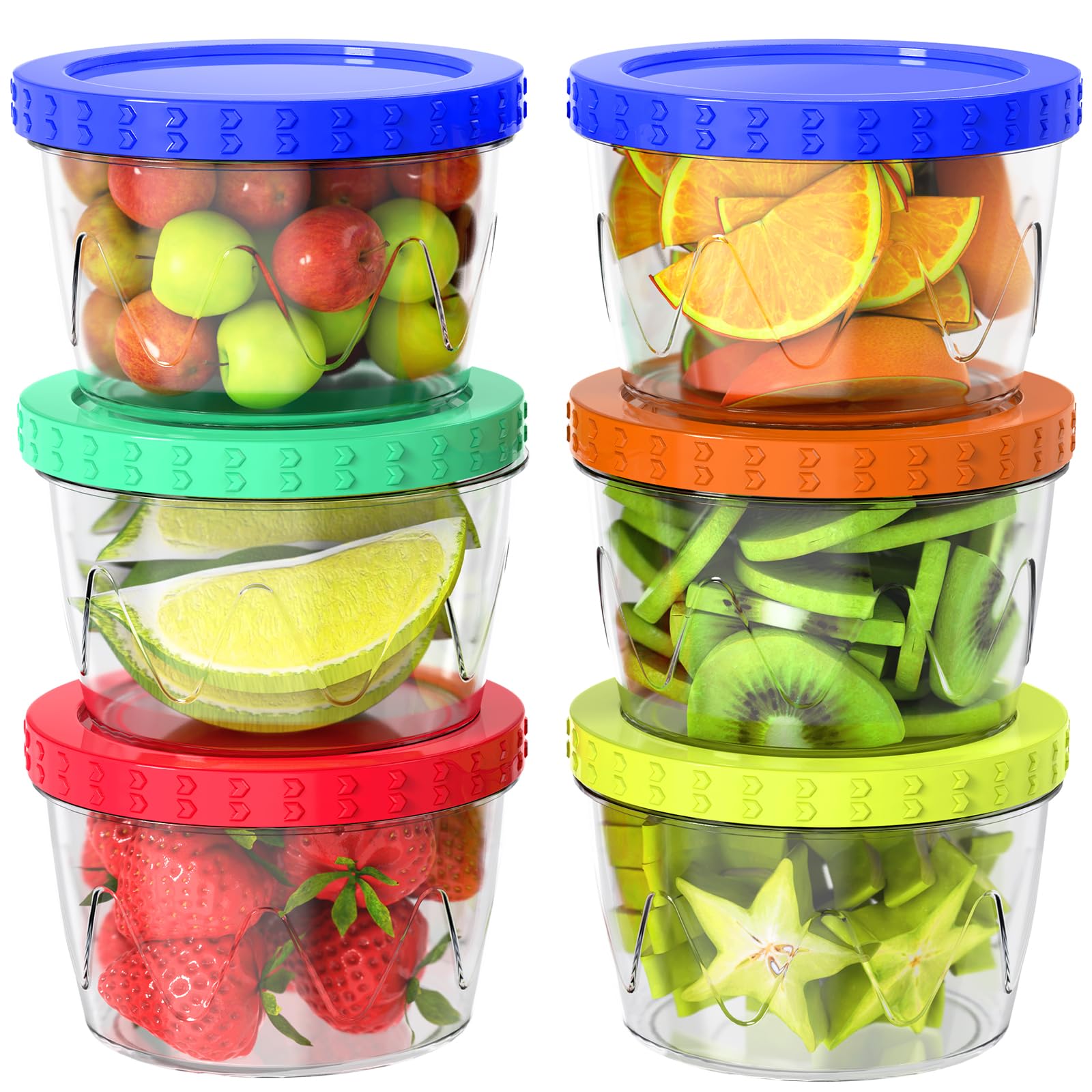 Luofni *6Pcs* *Jewel Bright* 16Oz(450Ml) Polypropylene Food Containers (Pack Of 6)