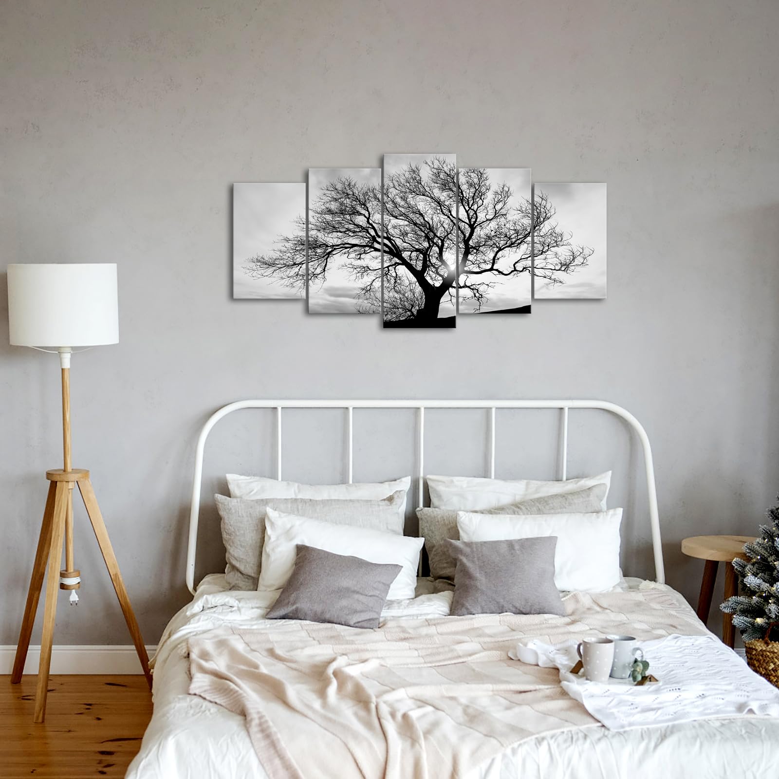 Levvarts Black And White Tree Canvas Wall Art Great Sunset Shot Pictures Print On Canvas Nature Winter Landscape Painting Modern