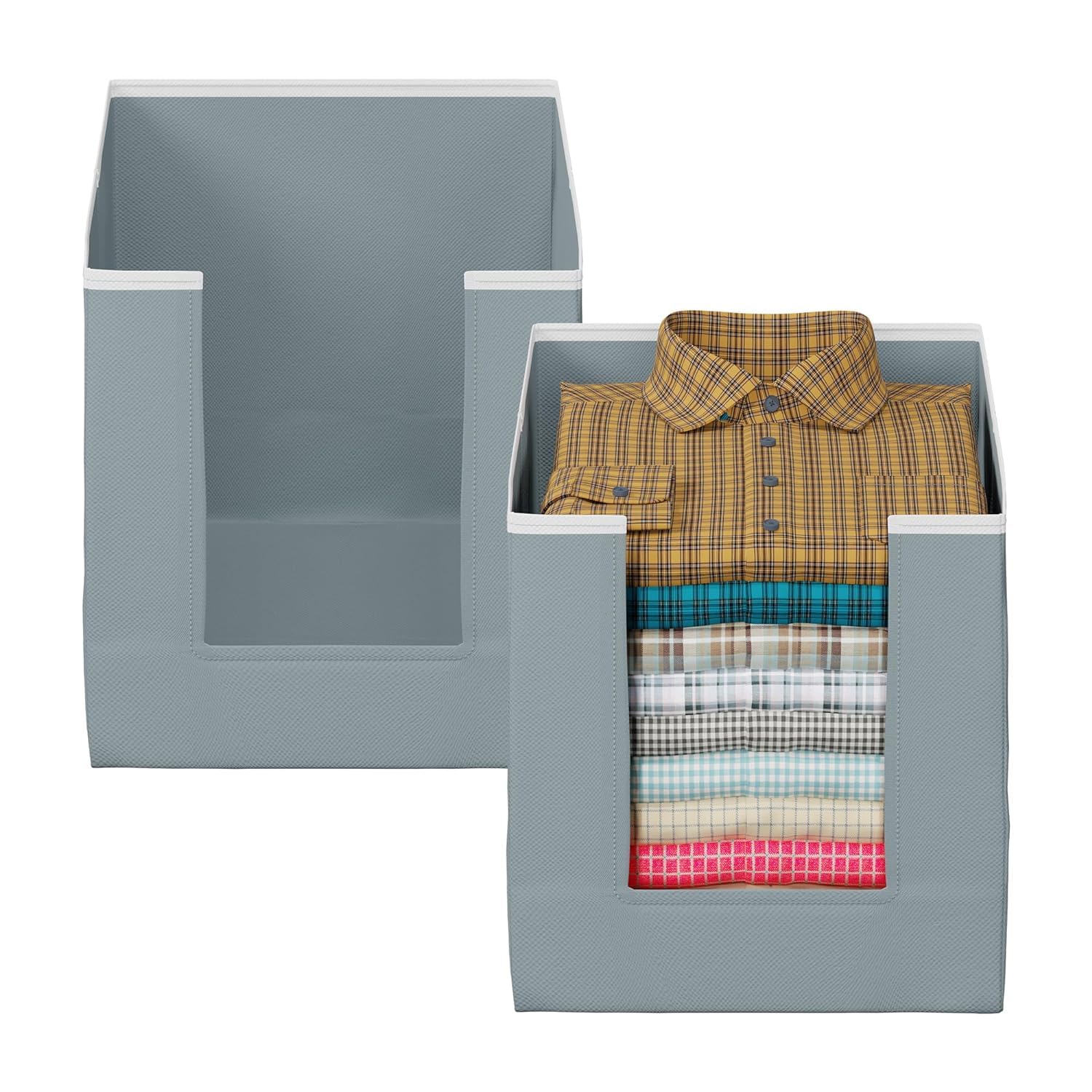 Picapi Non Woven Multipurpose Large Capacity Shirt Stackers Foldable & Stacker Clothes Covers Storage Box Cupboard Wardrobe Clos