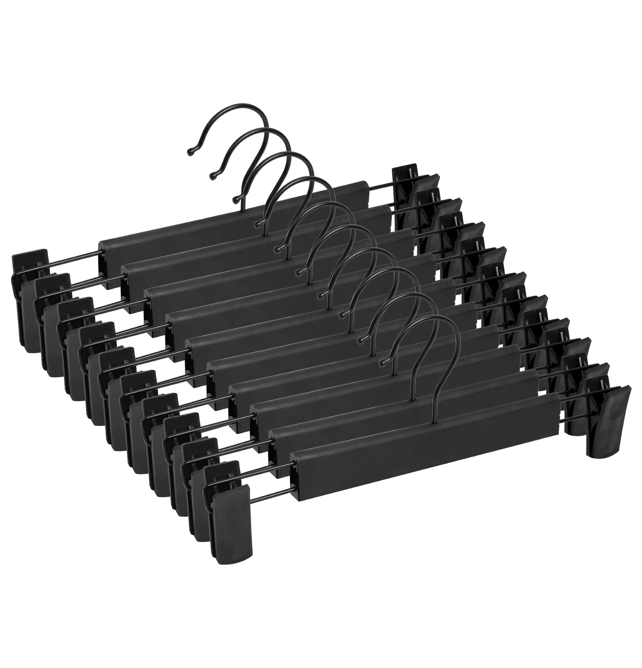 Northern Brothers Black Pant Hangers,30Pack Plastic Pants Hangers Skirt Hangers With Clips Jean Hangers Bulk Hangers For Pants