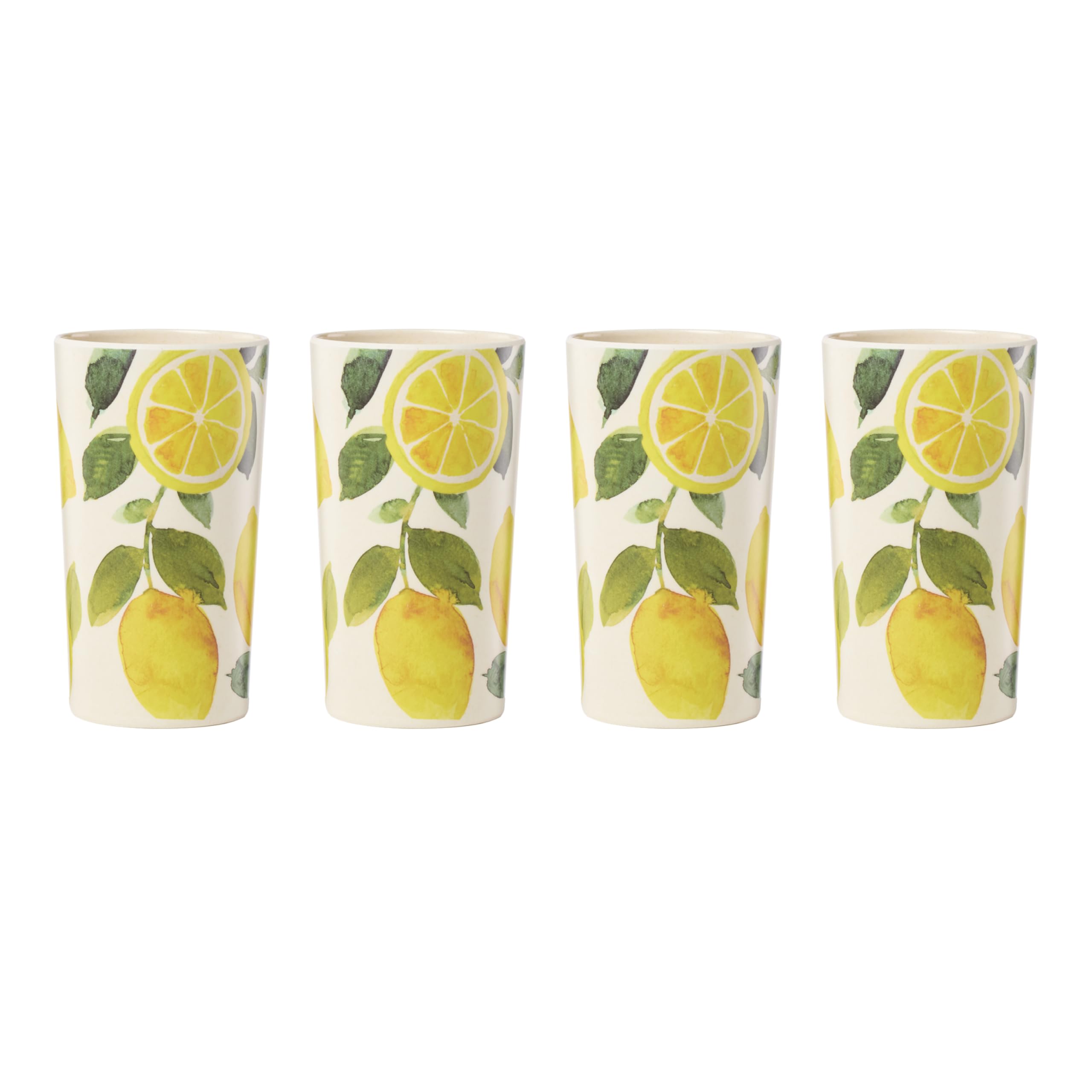 Oneida 24 Seven Lemon Melamine Tumblers, 16oz, Set of 4