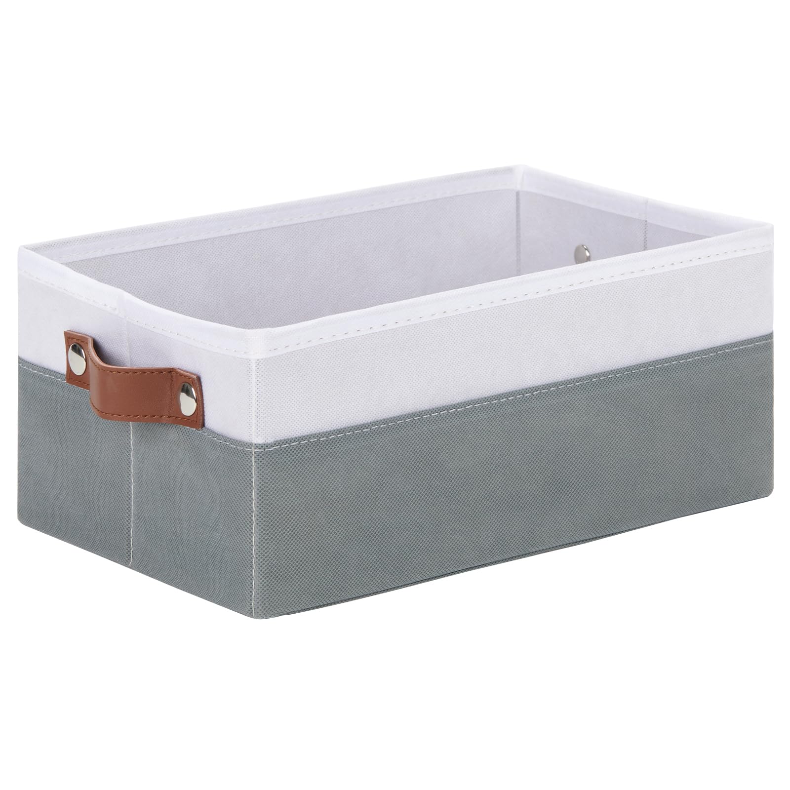 Dullemelo Small Storage Basket For Organizing, Grey Basket Cloth Storage Bins For Shelves, Foldable Fabric Bins For Home Storage