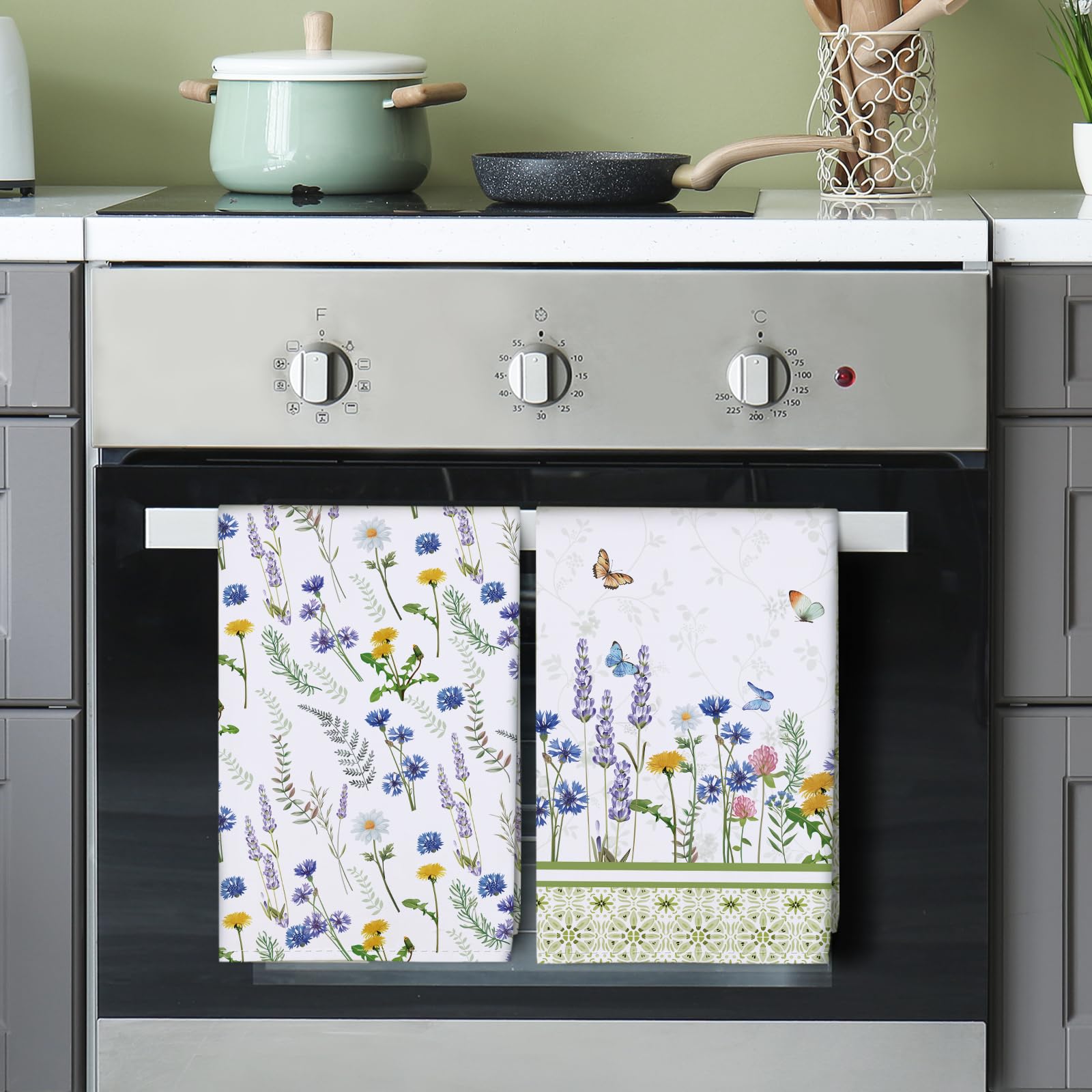 Arquiel Wildflower Kitchen Towel 100% Cotton Quick Dry Dish Towels 20 X 27.5Inch, Dishcloth Hand Towels For Housewarming Gifts D