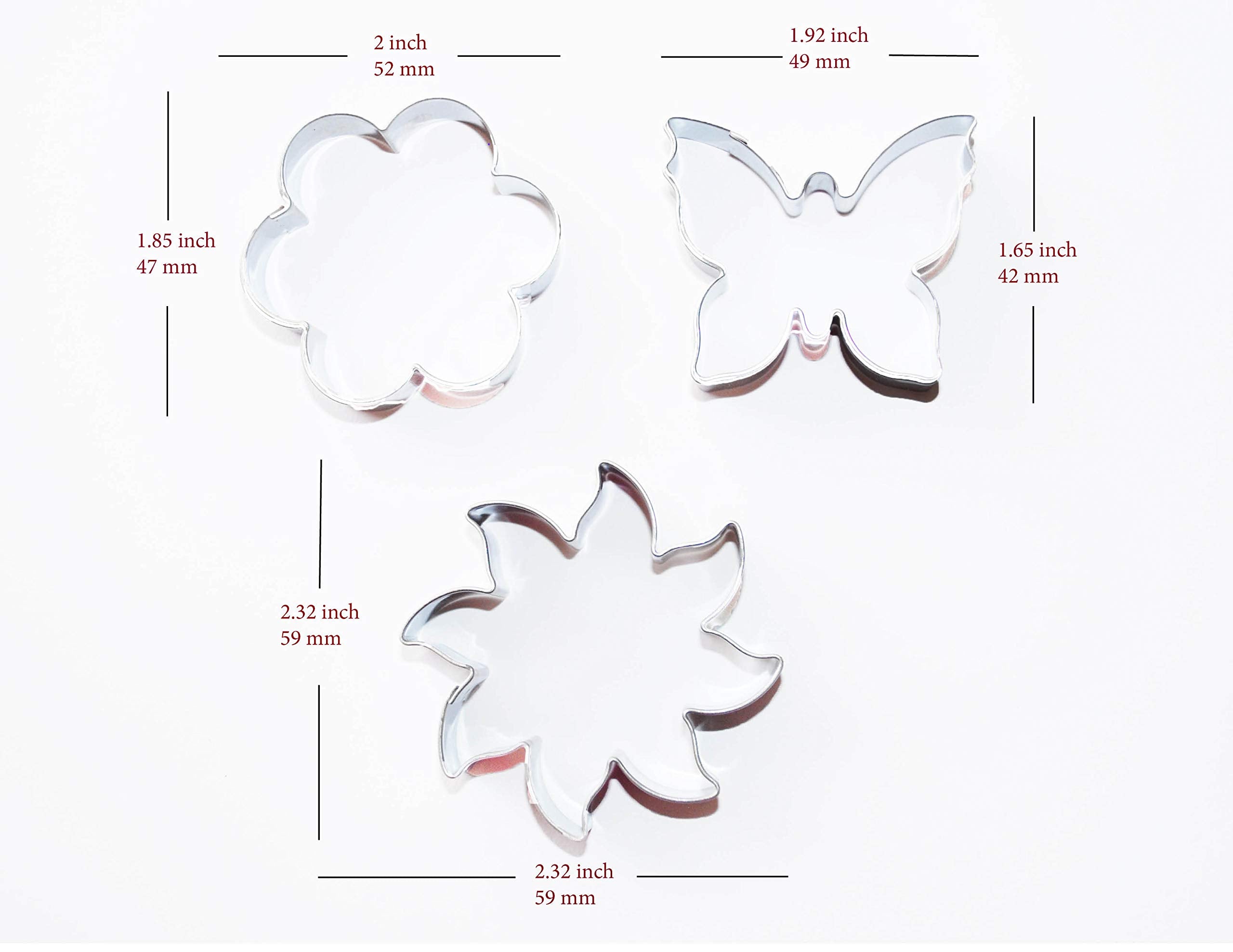 Cookie Cutters, 9 Piece Set, Stainless Steel, Sun Cookie Cutter, Flower Cookie Cutter, Butterfly Cookie Cutter, Rooster Cookie C