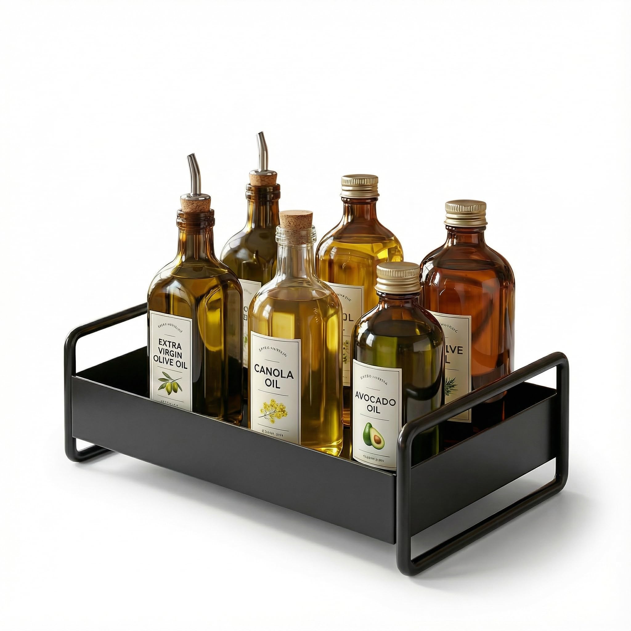 Modern Black Metal Tray For Kitchen Organizer