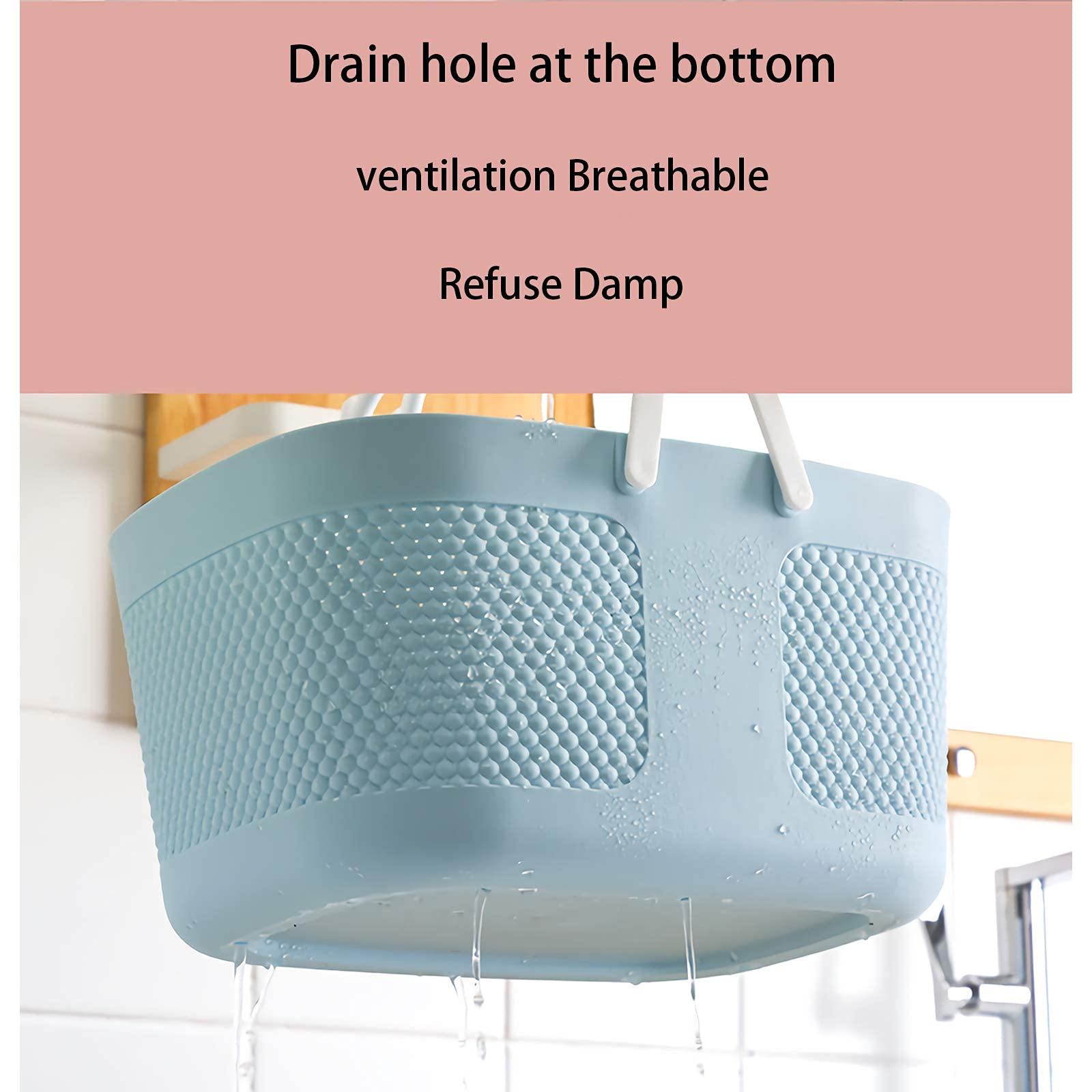 Shower Caddy Basket, Portable Large Capacity Thickened Plastic Organizer Storage Tote With Handles Drainage Toiletry Bag Bin For
