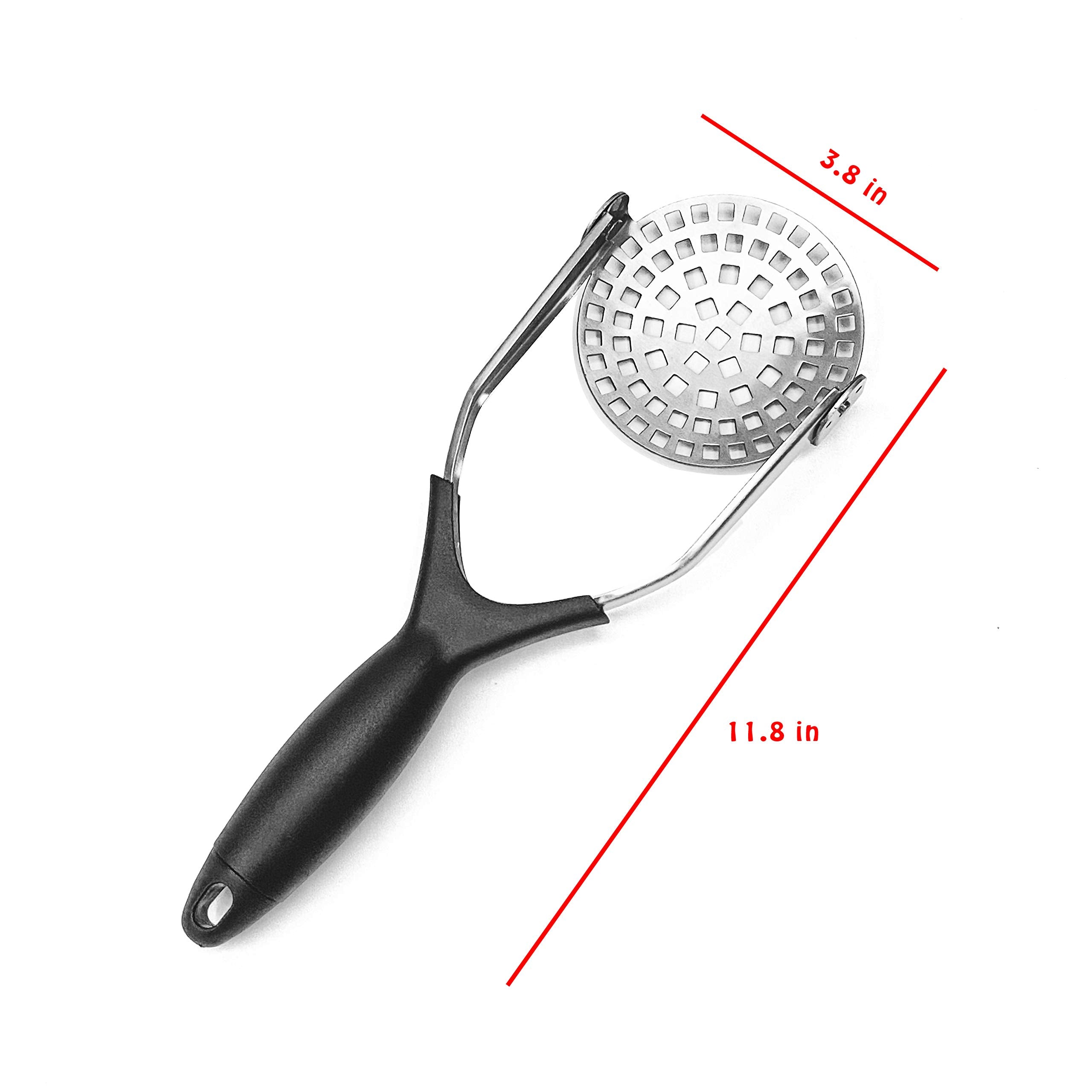 Clever Monster Stainless Steel Potato Masher - Heavy Duty With Garlic Press, Cooking And Kitchen Gadget - Convenient For Making