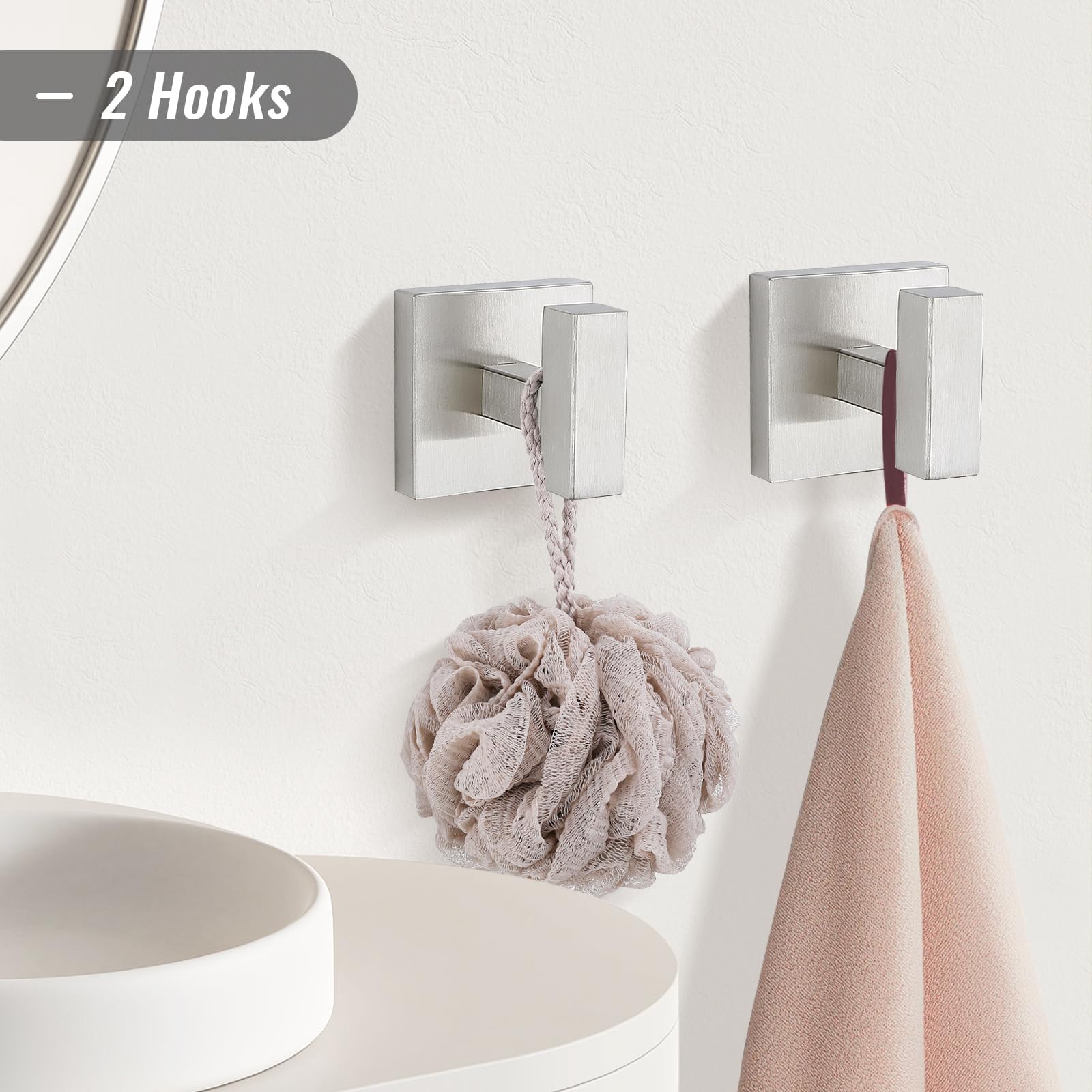 Yacvcl Towel Bar Set, 5 Pieces Bathroom Hardware Set Brushed Nickel Bathroom Accessories, Sus304 Stainless Steel Towel Racks Hol
