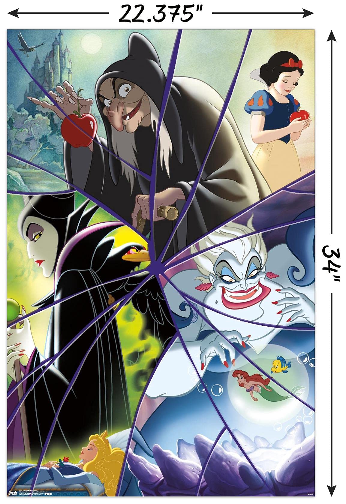 Trends International Disney Villains - Collage Wall Poster, 22.375'' X 34'', Unframed Version