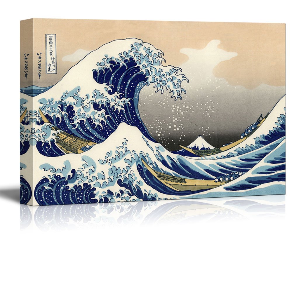 Wall26 - The Great Wave Off Kanagawa By Hokusai - Canvas Art Wall Decor- 24''X36''