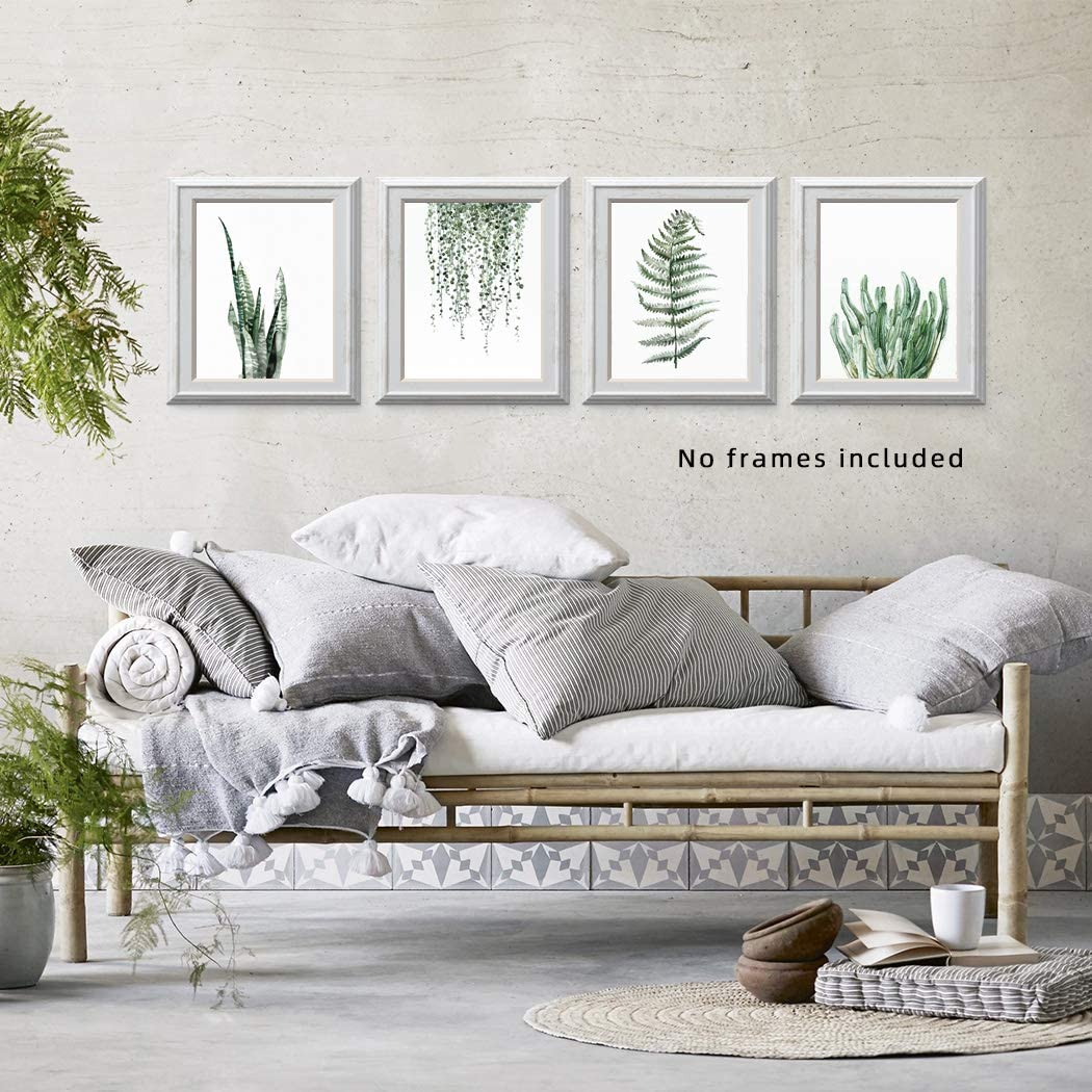 Botanical Prints Poster Wall Decor For Living Room, Plant Painting 8X10 Poster Canvas Prints Unframed Set Of 4, Leaf Wall Art Pl