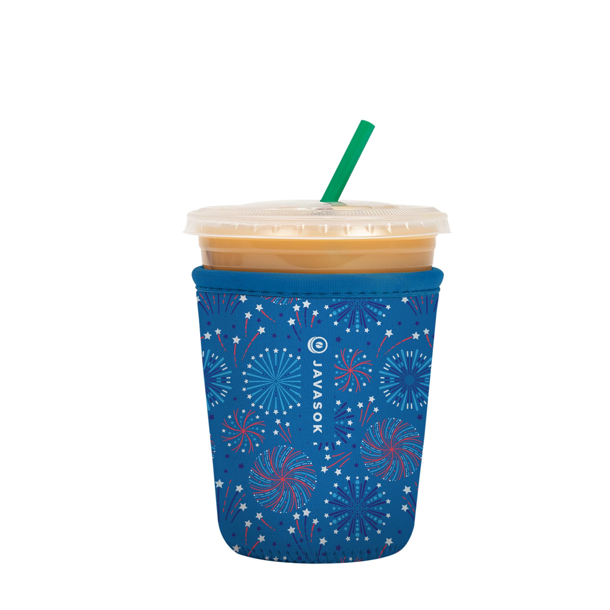 Sok It Java Sok Iced Coffee & Cold Soda Insulated Neoprene Cup Sleeve (Symphony of Sparks, Small: 16-20oz)
