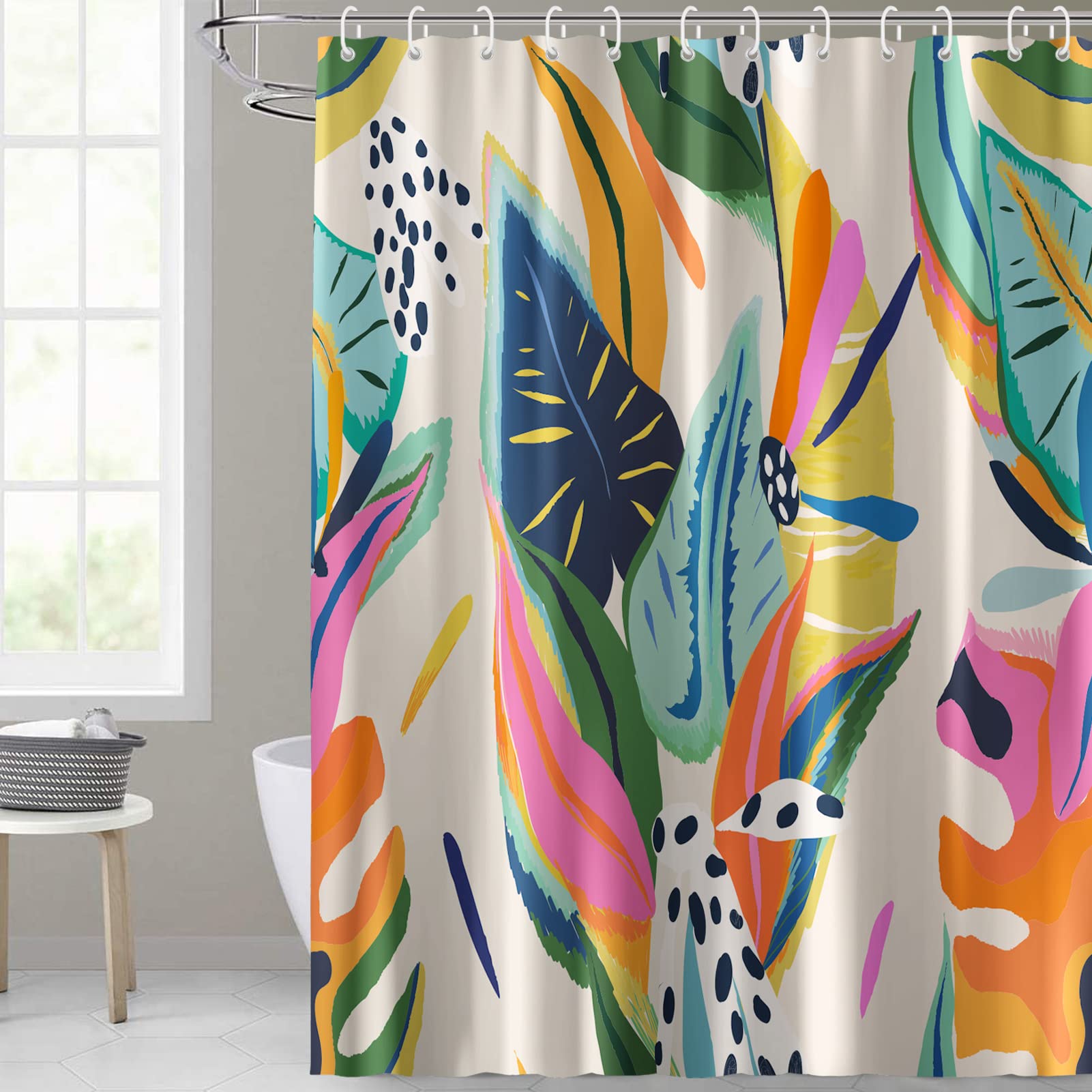 Alalal Abstract Art Shower Curtains For Bathroom, Polyester Fabric Shower Curtain Sets With 12 Hooks, Waterproof Modern Bathroom
